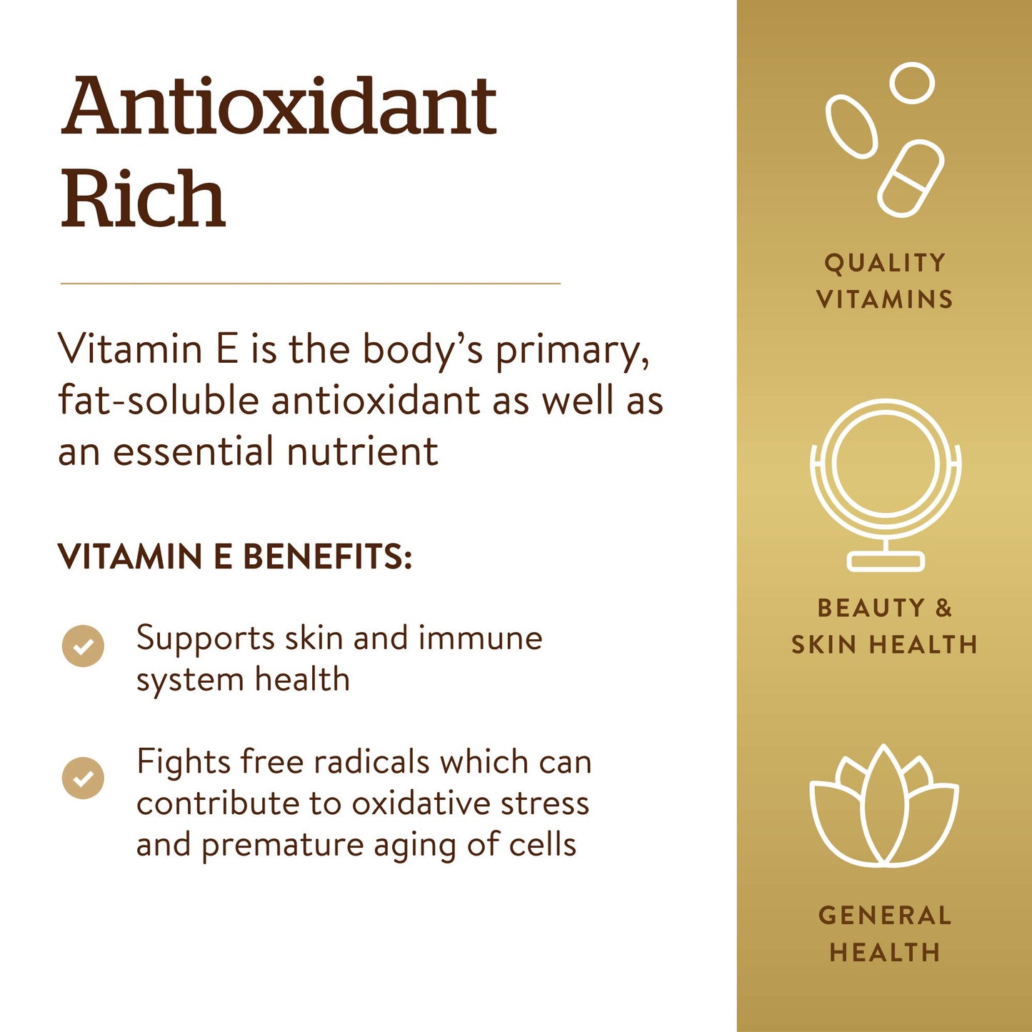 Solgar Vitamin E 670 mg (1000 IU), 100 Mixed Softgels - Natural Antioxidant, Skin & Immune System Support - Naturally-Sourced Vitamin E - Gluten Free, Dairy Free - 100 Servings - Medaid International