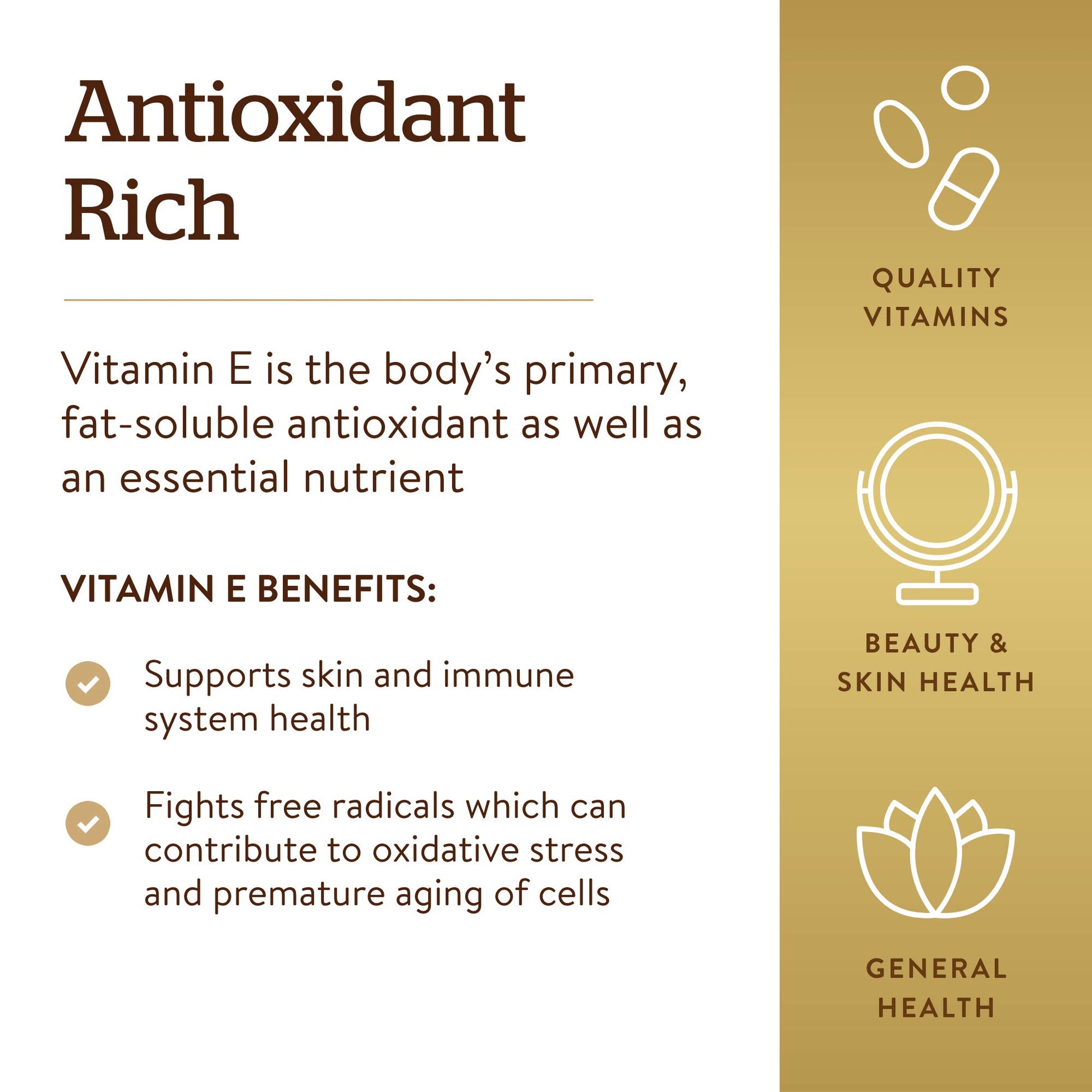 Solgar Vitamin E 670 mg (1000 IU), 100 Mixed Softgels - Natural Antioxidant, Skin & Immune System Support - Naturally-Sourced Vitamin E - Gluten Free, Dairy Free - 100 Servings - Medaid International