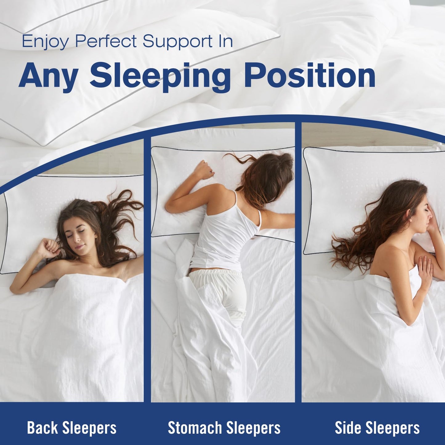 Higoom Standard Size Bed Pillows for Sleeping 4 Pack,Luxury Hotel Pillows,Comfortable and Supportive,Machine Washable,Suitable for Stomach,Back and Side Sleepers. - Medaid International