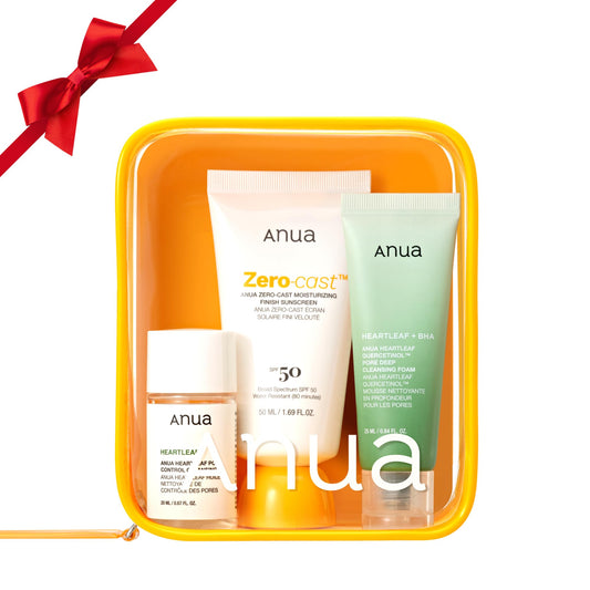 Anua Sun-Ready Travel Kit, Zero-Cast Sunscreen & Cleansing oil & Face Wash. Korean Sunscreen with Mini Size Double Cleansing routine ,Korean Skincare Set - Medaid International