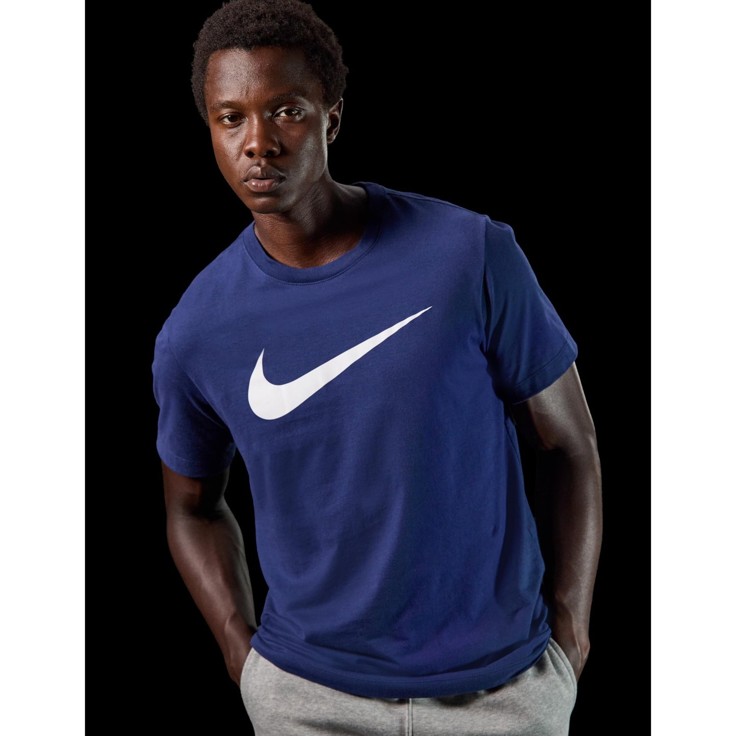 Nike Men's Sportswear Icon Swoosh T-Shirt, Midnight Navy/White, Medium - Medaid International