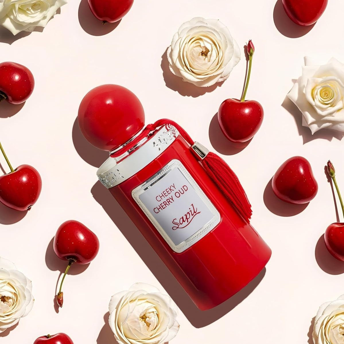 Sapil Cheeky Cheery Oud Unisex Eau De Parfum - Spicy Cherry & Rose Blend with Oud Twist - Long Lasting Niche Perfume for Men & Women - 3.38 oz - Medaid International
