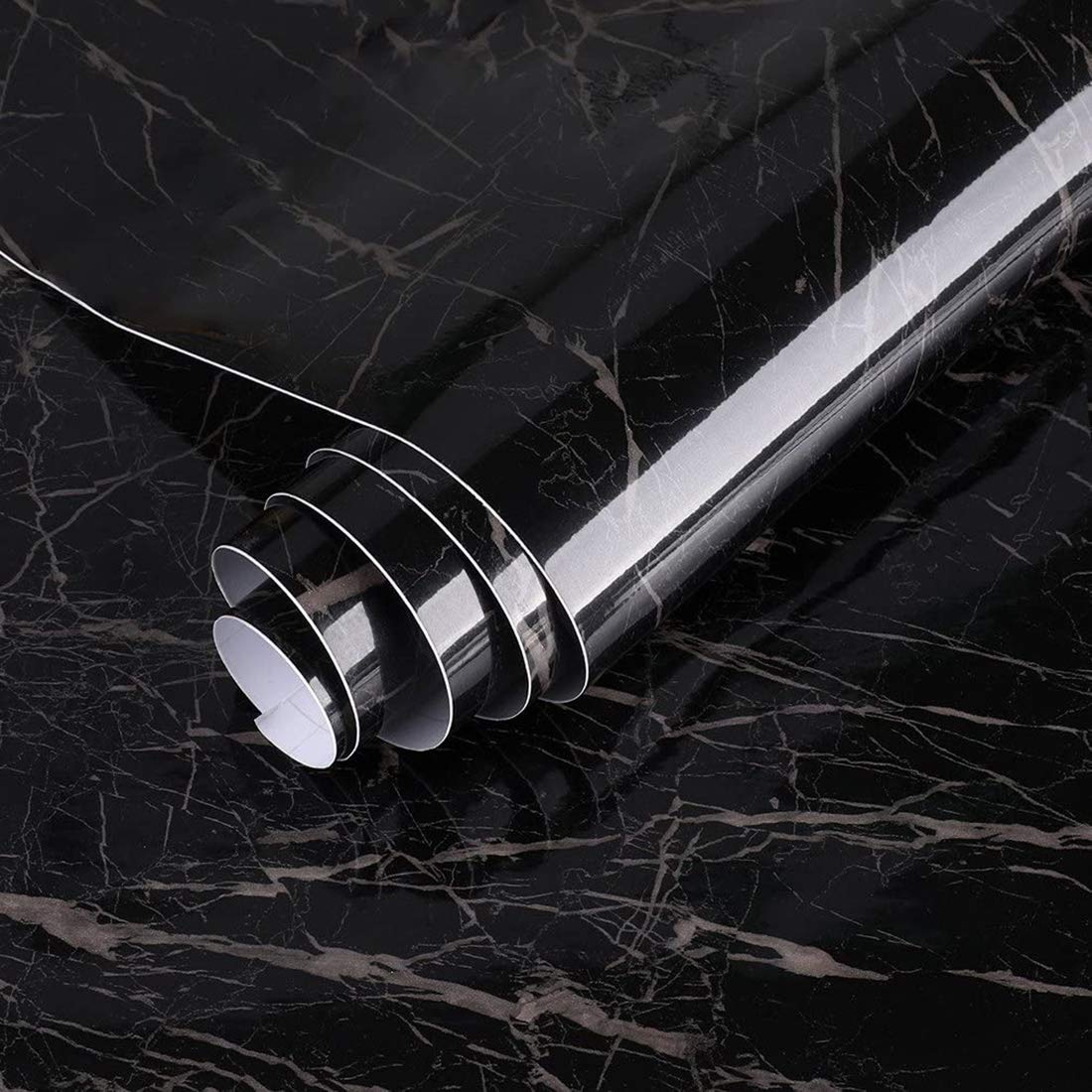 Tinkei 197'' x 16'' Marble Contact Paper, Self-Adhesive Wallpaper Countertop Granite Gray/White Roll Peel & Stick Wallpaper Waterproof PVC Removable - Medaid International