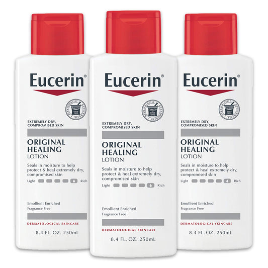 Eucerin Original Healing Lotion - Fragrance Free, Rich Lotion for Extremely Dry Skin - 8.4 fl. oz. Bottle (Pack of 3) - Medaid International