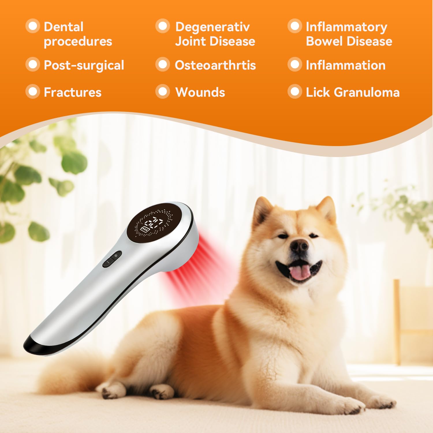 BETISBE Cold Laser Therapy for Pet Animals Vet Muscle & Joint Pain Relief Wound Healing Care，Reduces Inflammation，Near Infrared Light Therapy Device for Dogs Cats Horses with Upgrade Magneti Cover - Medaid International
