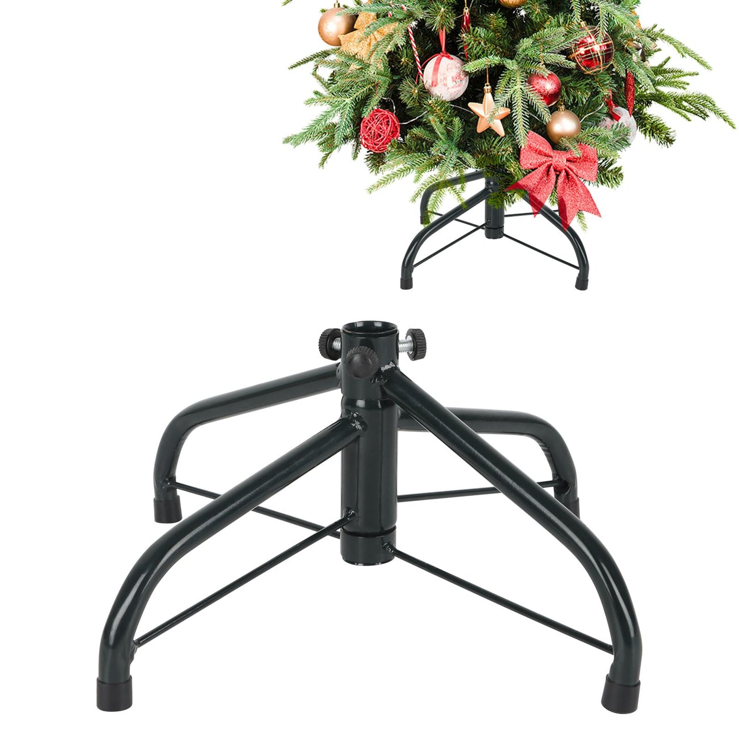 CCINEE Metal Christmas Tree Stand, Universal Folding Xmas Tree Stand 11.8 Inch Replacement Tree Stand Base for 2 Ft to 5 Ft Christmas Artificial Trees Fake Tree，Green - Medaid International