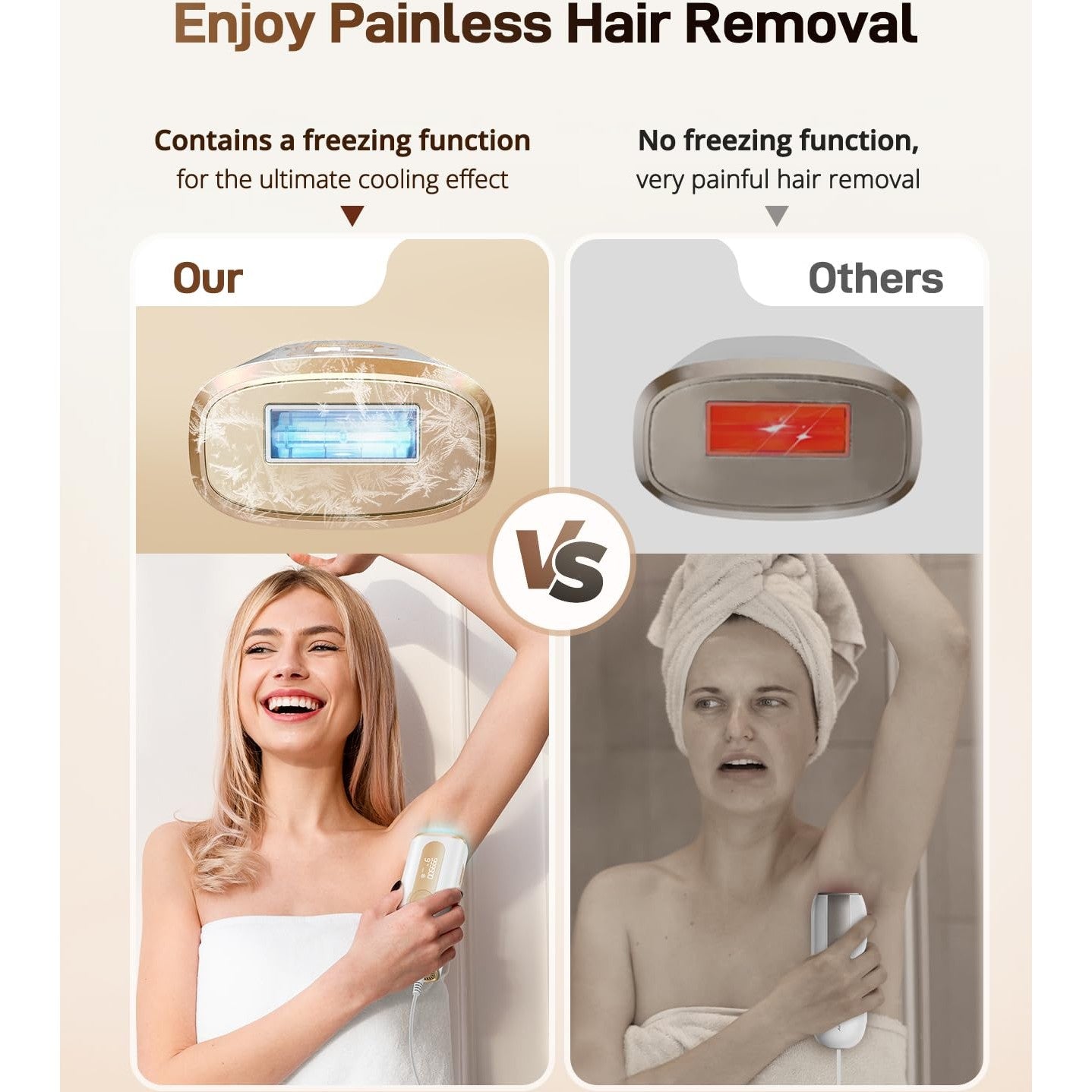 AMOTAOS IPL Laser Hair Removal for Women and Men, Ice-Cooling Laser Hair Removal Device Safe at-Home Epilators for Face Armpits Arms Bikini Line Legs Whole Body - Medaid International