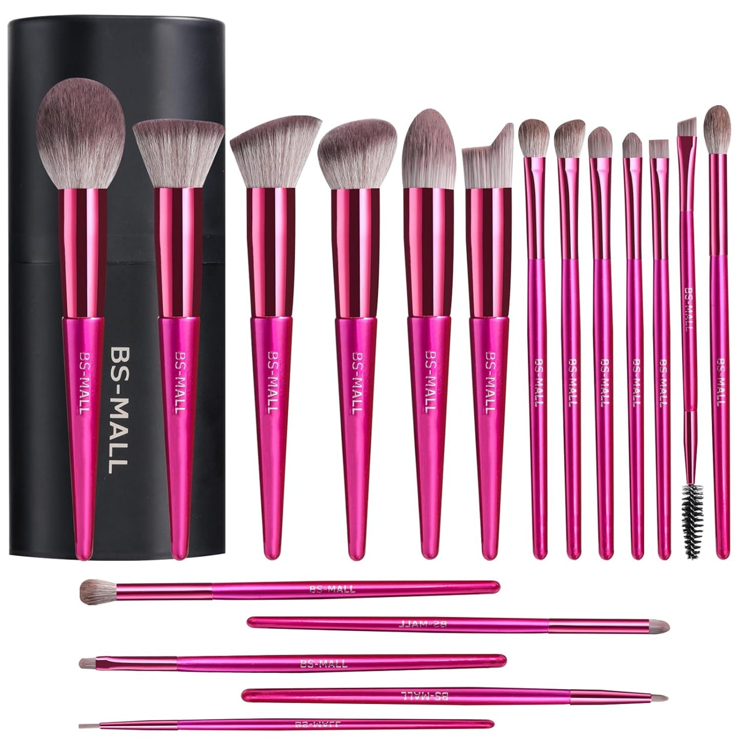 BS-MALL Makeup Brush Set 18 Pcs Premium Synthetic Foundation Powder Concealers Eye shadows Blush Makeup Brushes with black case - Medaid International