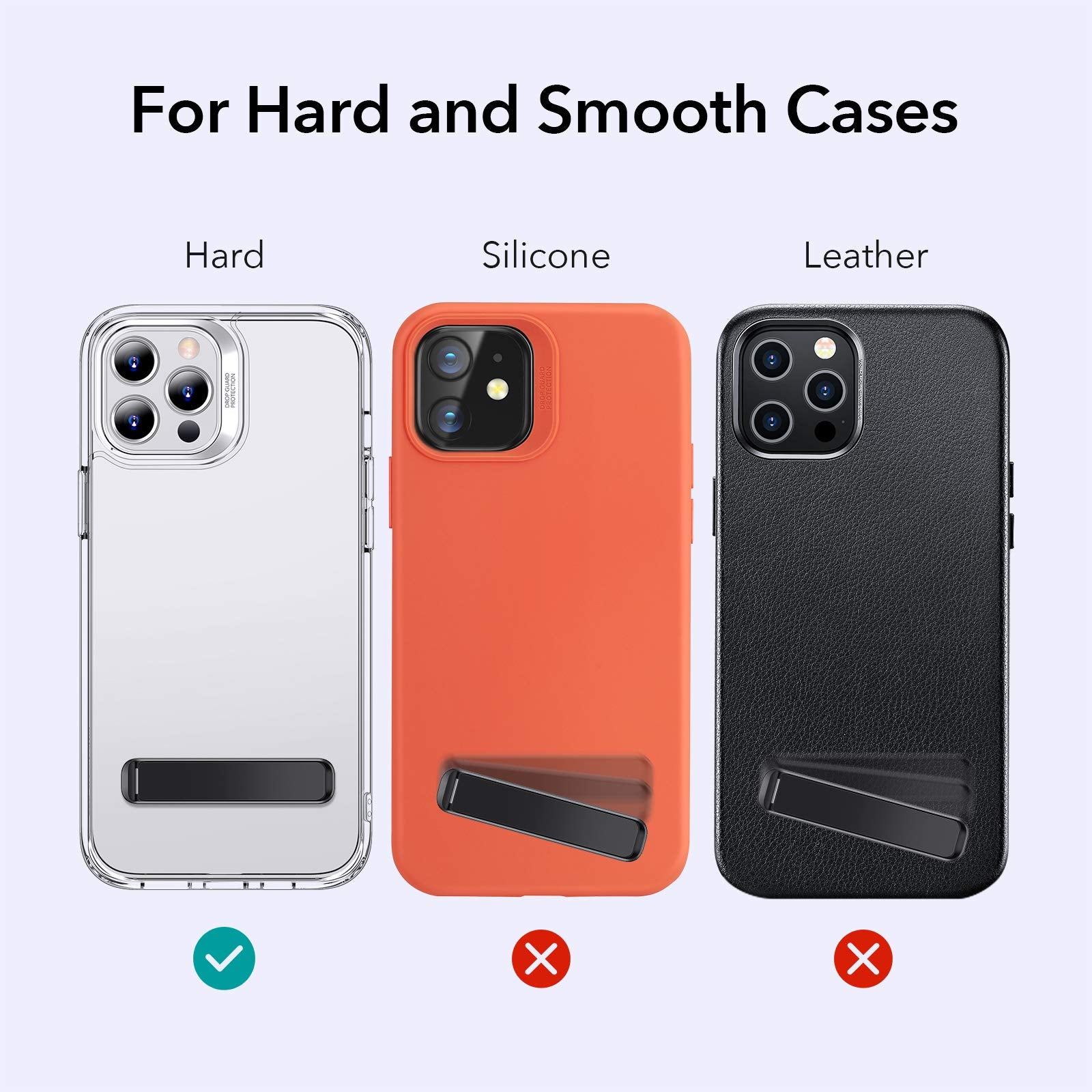 ESR Boost Phone Kickstand, Vertical and Horizontal Stand, Adjustable Angle, Compatible with iPhone Air 17 Pro Max, iPhone 16/15/14/13/12, Samsung Galaxy S25/S24/S23 Series, Google, Black - Medaid International