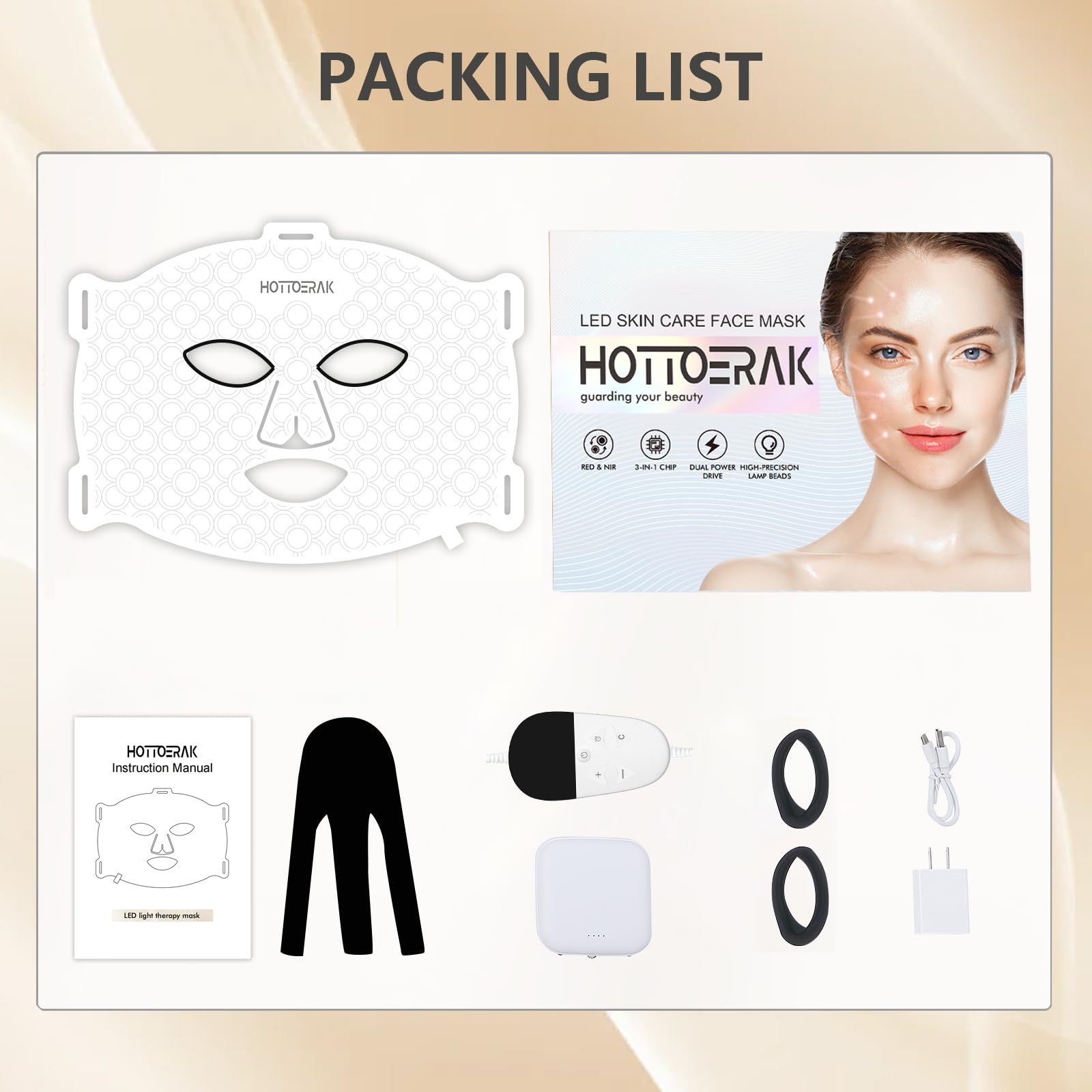 Hottoerak Red Light for Face, 660nm Red Light and 850nm Near Infrared LED Face Light with Dual Driver Option, Suitable for Travel and Home Use - Medaid International