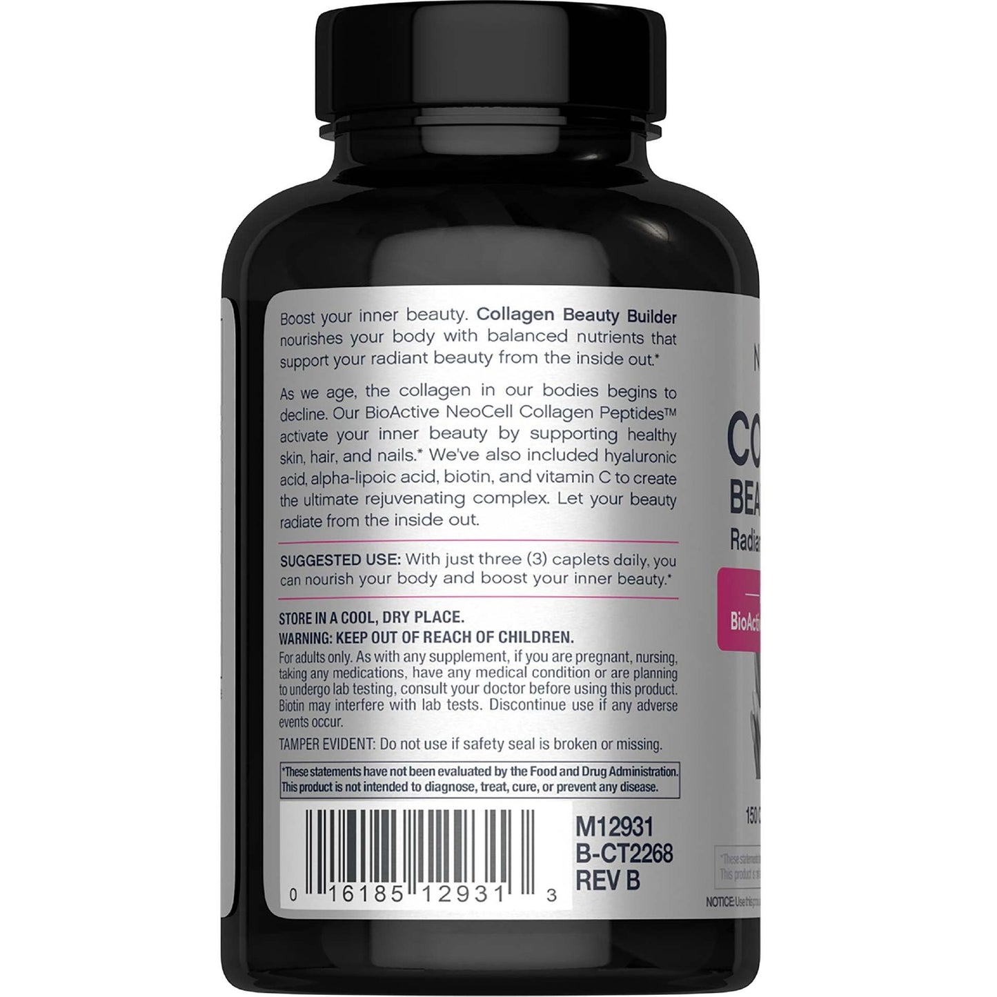 NeoCell Collagen Beauty Builder With Hyaluronic Acid and Biotin, Skin, Hair and Nails Supplement, Includes Antioxidants, Tablet, 150 Count, 1 Bottle - Medaid International