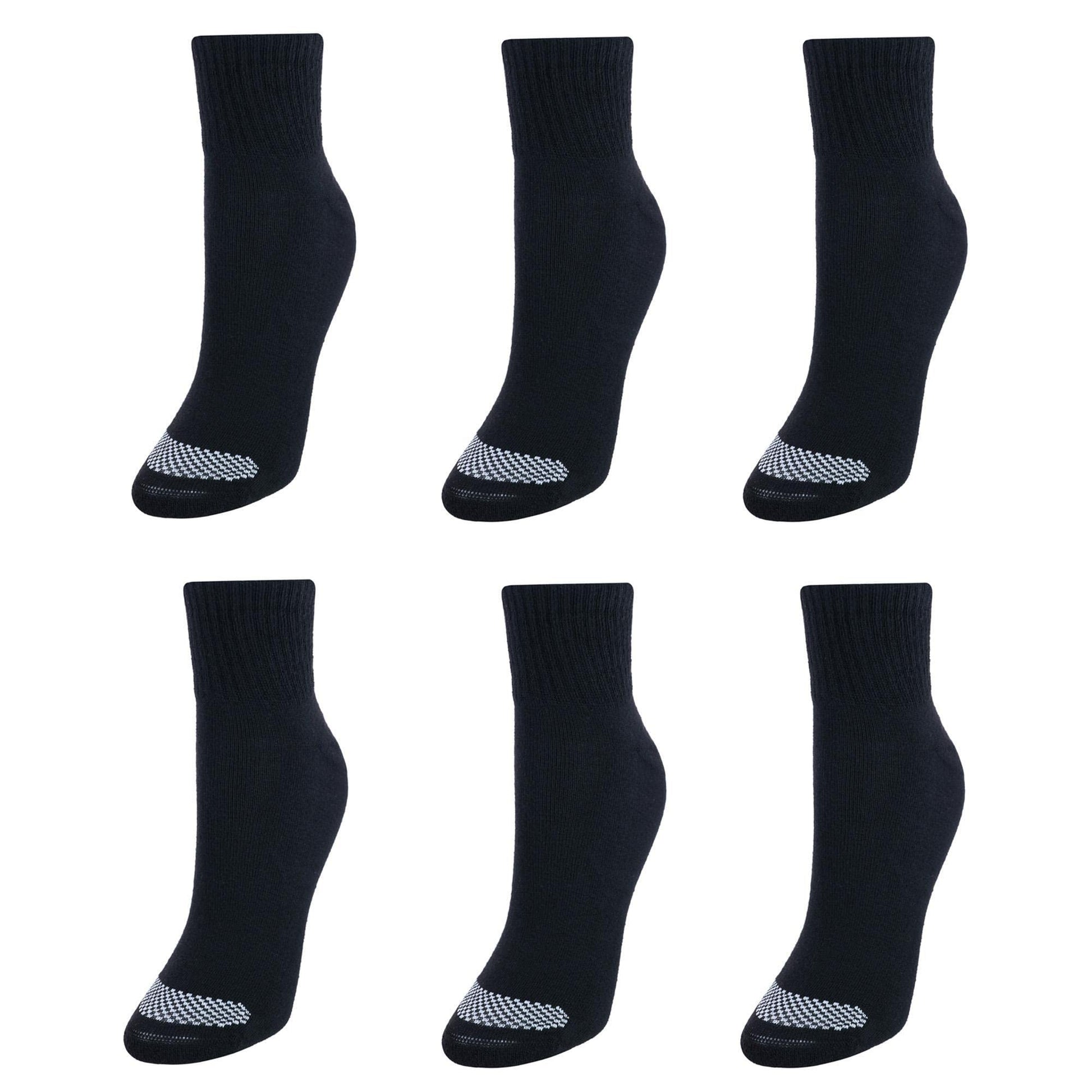 Hanes womens Cool Comfort Toe Support Ankle Socks, 6-pair Pack Casual Sock, Black/White Vent, 8-12-Aug US - Medaid International