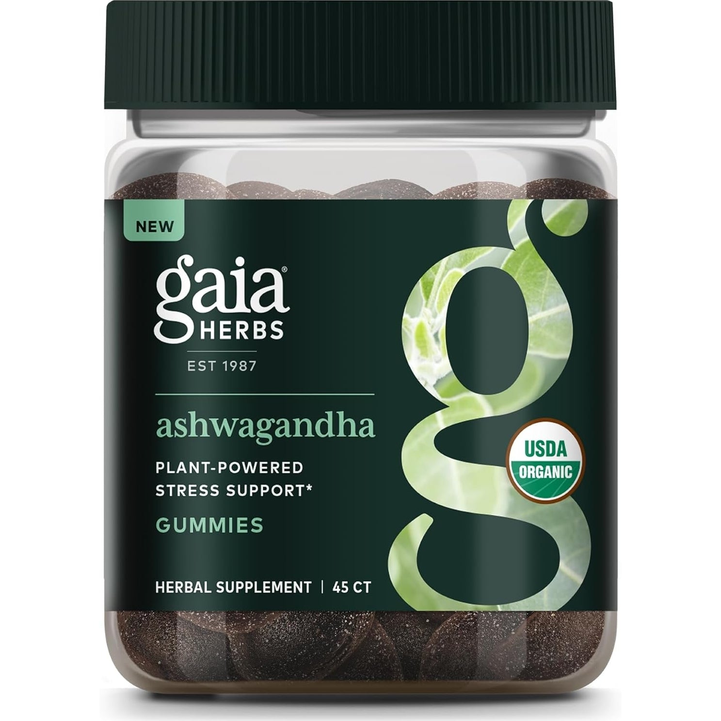 Gaia Herbs Organic Ashwagandha Gummies, Stress Support, Cinnamon, Ginger, Gluten Free, Vegan, 81 Count - Medaid International