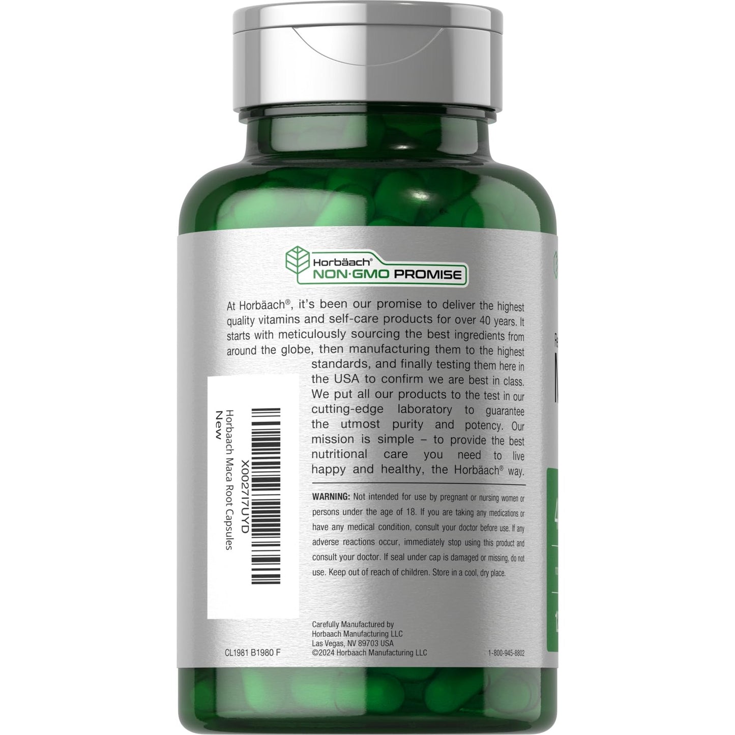 Horbäach Maca Root Capsules for Men and Women | 120 Pills | High Potency Extract | Non-GMO and Gluten Free Formula - Medaid International