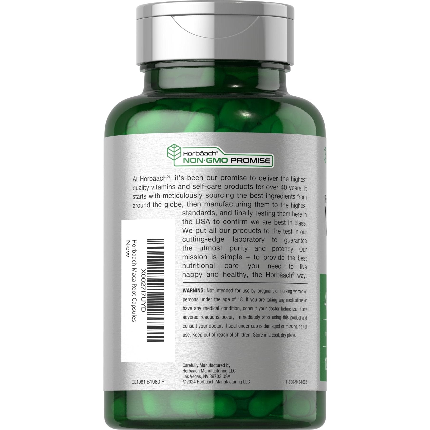 Horbäach Maca Root Capsules for Men and Women | 120 Pills | High Potency Extract | Non-GMO and Gluten Free Formula - Medaid International