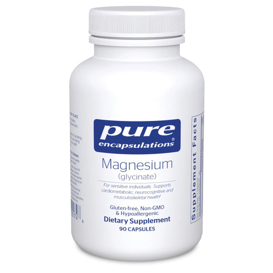 Pure Encapsulations Magnesium (Glycinate) - Supplement to Support Stress Relief, Sleep, Heart Health, Nerves, Muscles, and Metabolism* - with Magnesium Glycinate - 90 Capsules - Medaid International