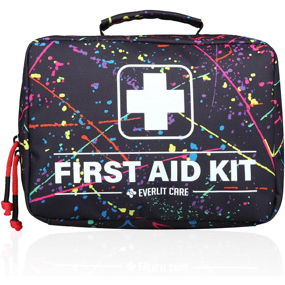 Home Medic Kit | 380 pcs First Aid Supplies All-Purpose Medical Essential Kit for Cuts, Scrapes, Burns, Emergency Preparedness | For Home, Office, Car, Travel, Camping, Outdoor (Splatter) - Medaid