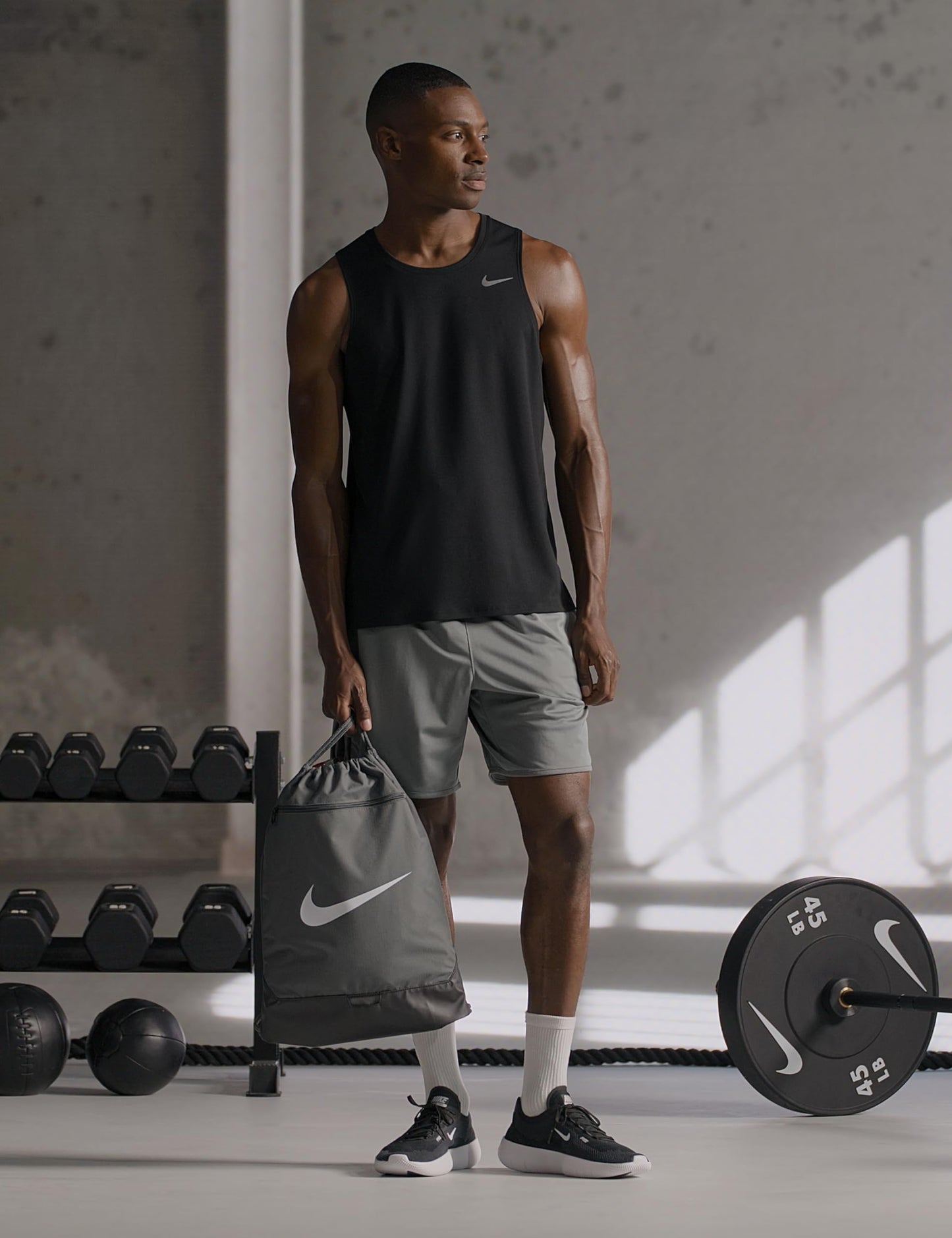 Nike Men's Totality Dri-Fit 7" Unlined Versatile Shorts, Smoke Grey/Black/Smoke Grey/Black, Large - Medaid International