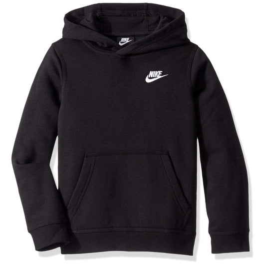 NIKE Boy's Nsw Pull Over Hoodie Club, Black/White, Large - Medaid International