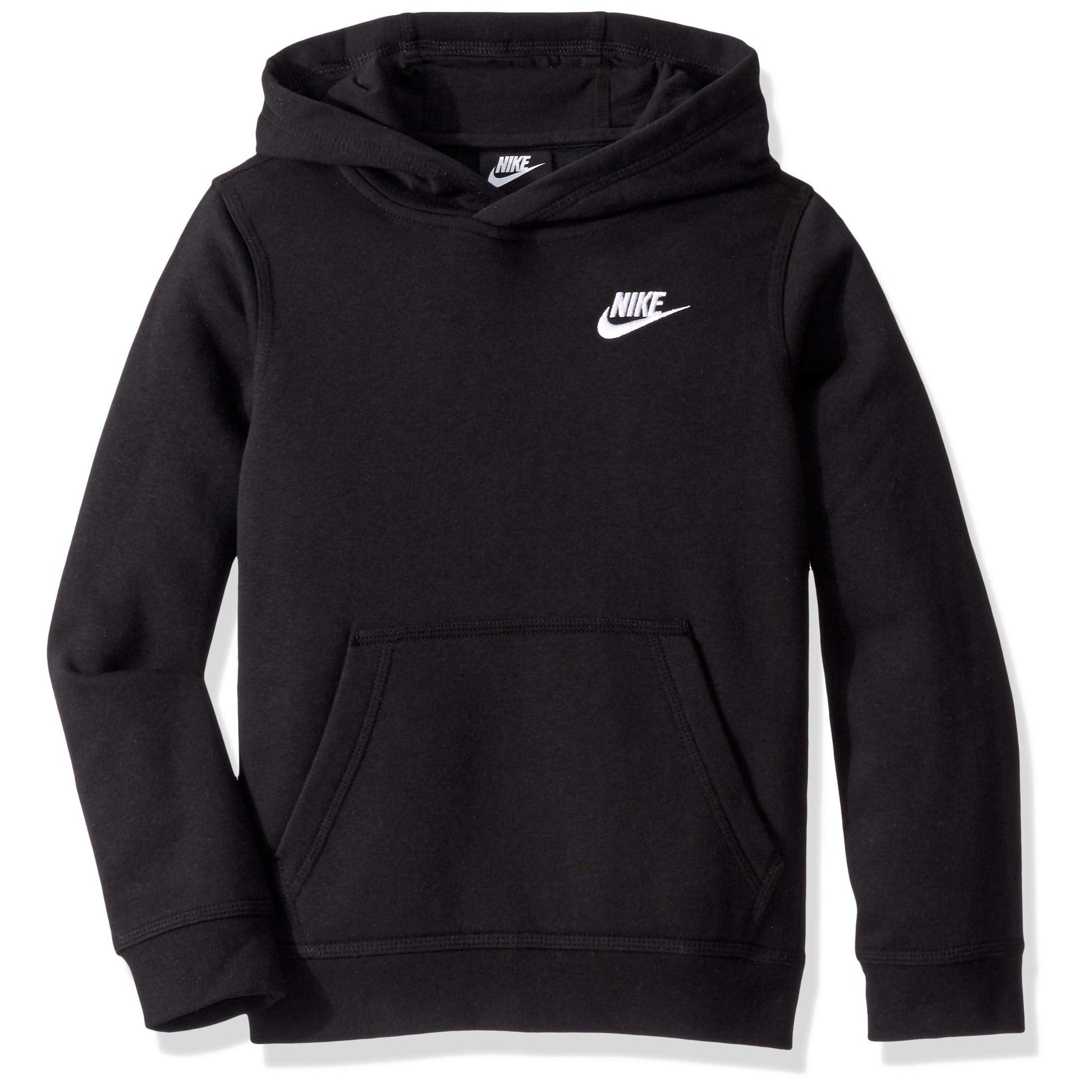 NIKE Boy's Nsw Pull Over Hoodie Club, Black/White, Large - Medaid International