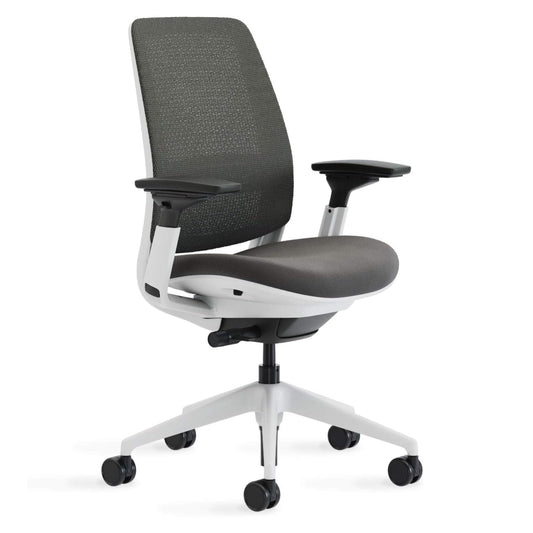 Steelcase Series 2 Office Chair - Ergonomic Work Chair with Wheels for Carpet - with Back Support, Weight-Activated Adjustment & Arm Support - Adjustable Rolling Chairs for Desk - Graphite - Medaid International