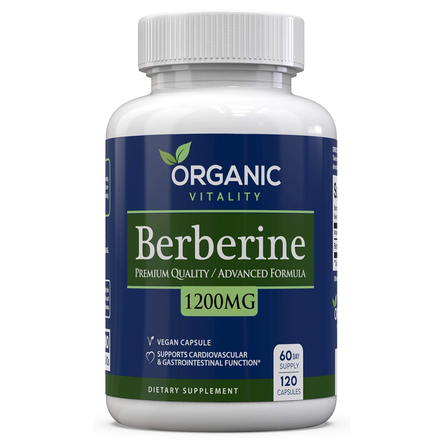 ORGANIC VITALITY Premium Berberine HCL Supplement - 1200mg of Berberine Per Serving - 120 Vegan Capsules - Supports A Healthy Lifestyle - Medaid International