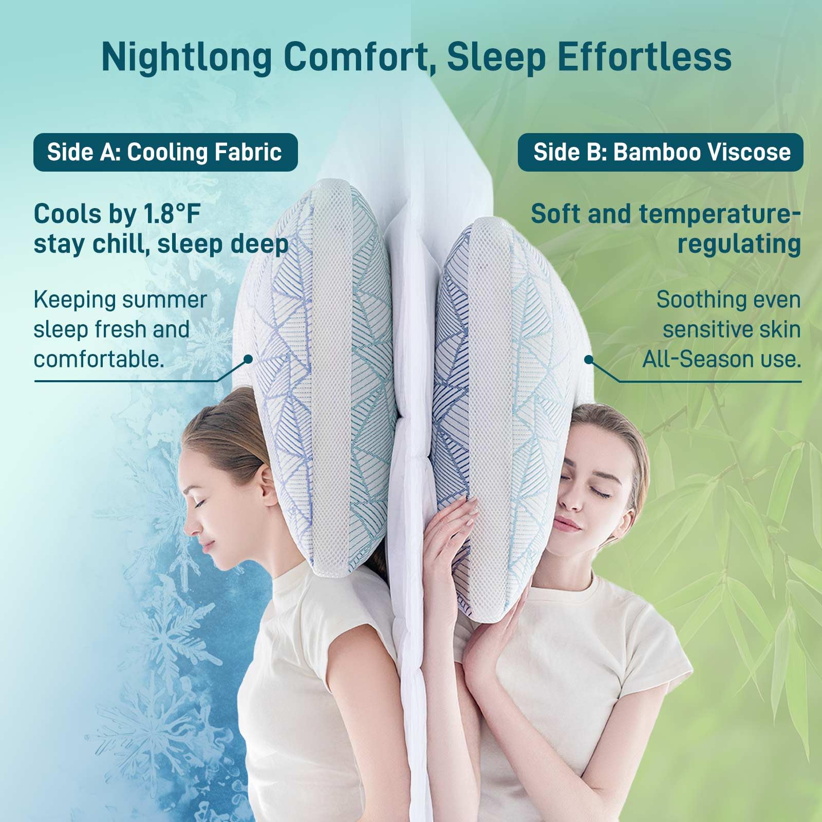 Shredded Memory Foam Cooling Soft Bamboo Viscose Pillows King Set of 2, Adjustable Hypoallergenic Hotel Quality Pillows for Stomach, Back or Side Sleeper, Oeko-TEX Certified - Medaid International