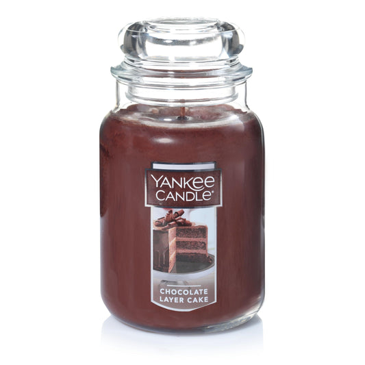 Yankee Candle Chocolate Layer Cake Scented, Classic 22oz Large Jar Single Wick Candle, Over 110 Hours of Burn Time - Medaid International