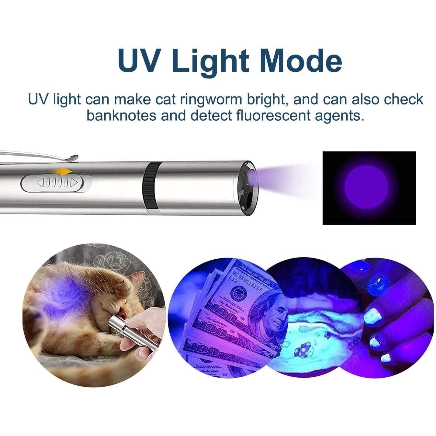 BEGRIM Cat Toys Laser Pointer for Indoor, Rechargeable, 7 Adjustable Wand Red Light Pet Interactive Cat Mouse Toys to Keep Busyfor Kitten Dog Chase Play - Medaid International