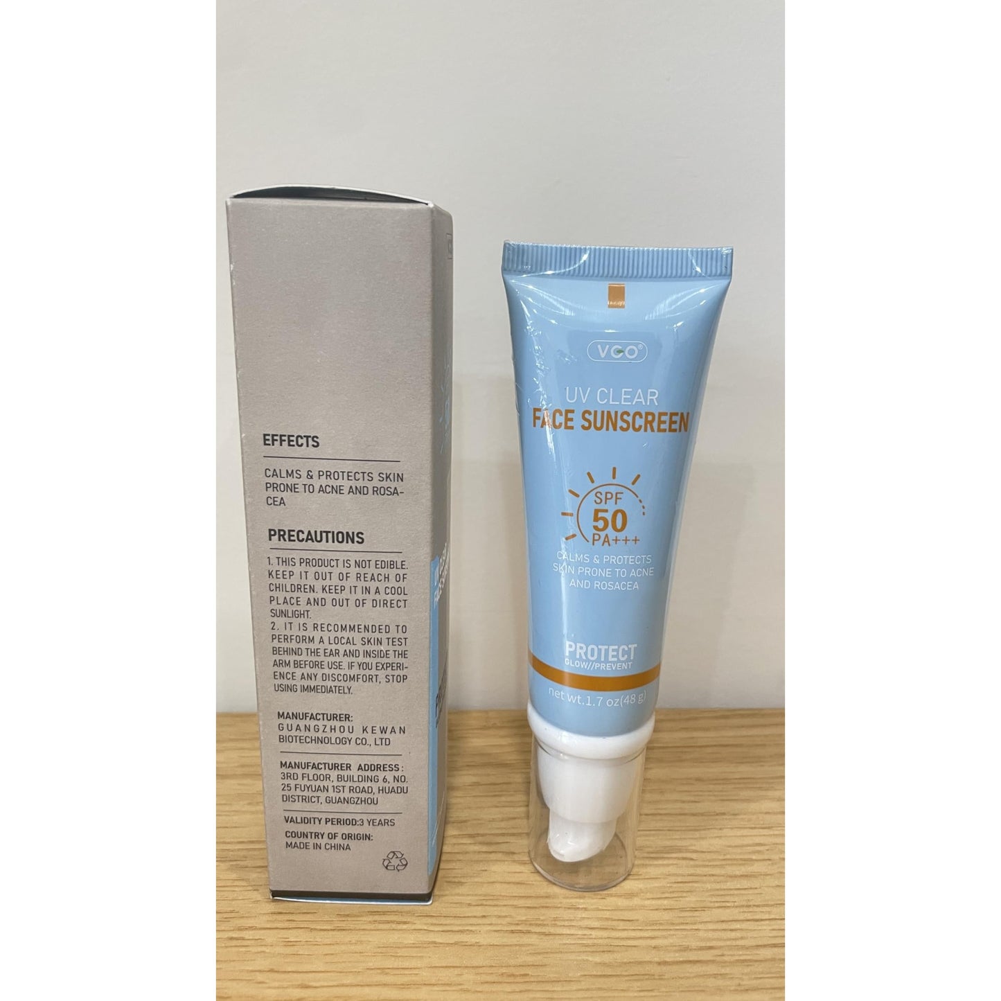 VGO Clear Face Sunscreen SPF 50, Hydrating Sun Essence Leaves No Sticky Feeling Travel Size Sunscreen Against UVA and UVB Rays 50ml / 1.7oz - Medaid International