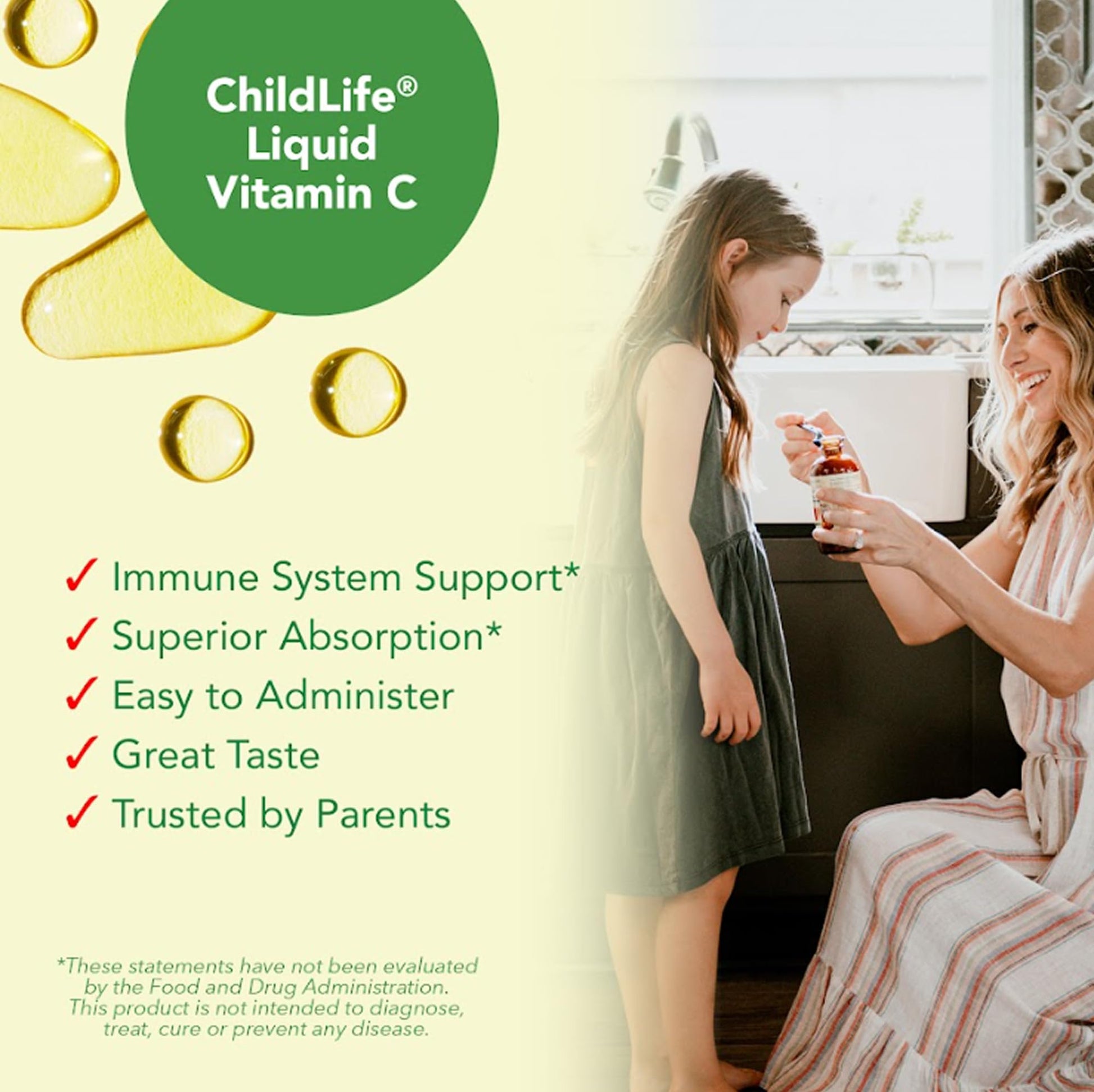 CHILDLIFE ESSENTIALS Liquid Vitamin C - Pure Vitamin C Liquid Supplement for Kids, Toddlers, & Babies, Immune System Support, Natural Orange Flavor, 4 Fl Oz (Pack of 1) - Medaid International