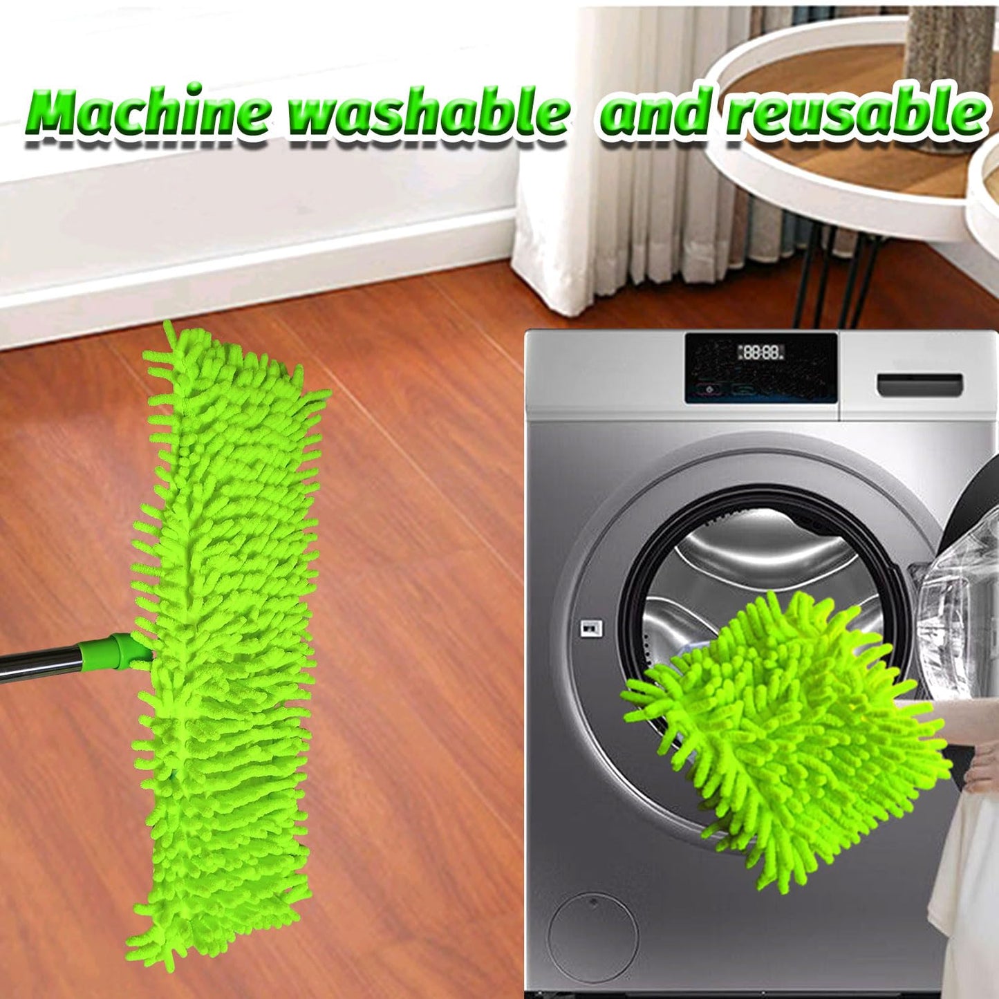 4 Pack Reusable Microfiber Mop Pads Compatible with 3M Scotch-Brite M-005 Floor Mops, 2 Pack Wet and 2 Pack Dry Use Pads Fit for Folding mop 15 in*3.9 in mop Head - Medaid International