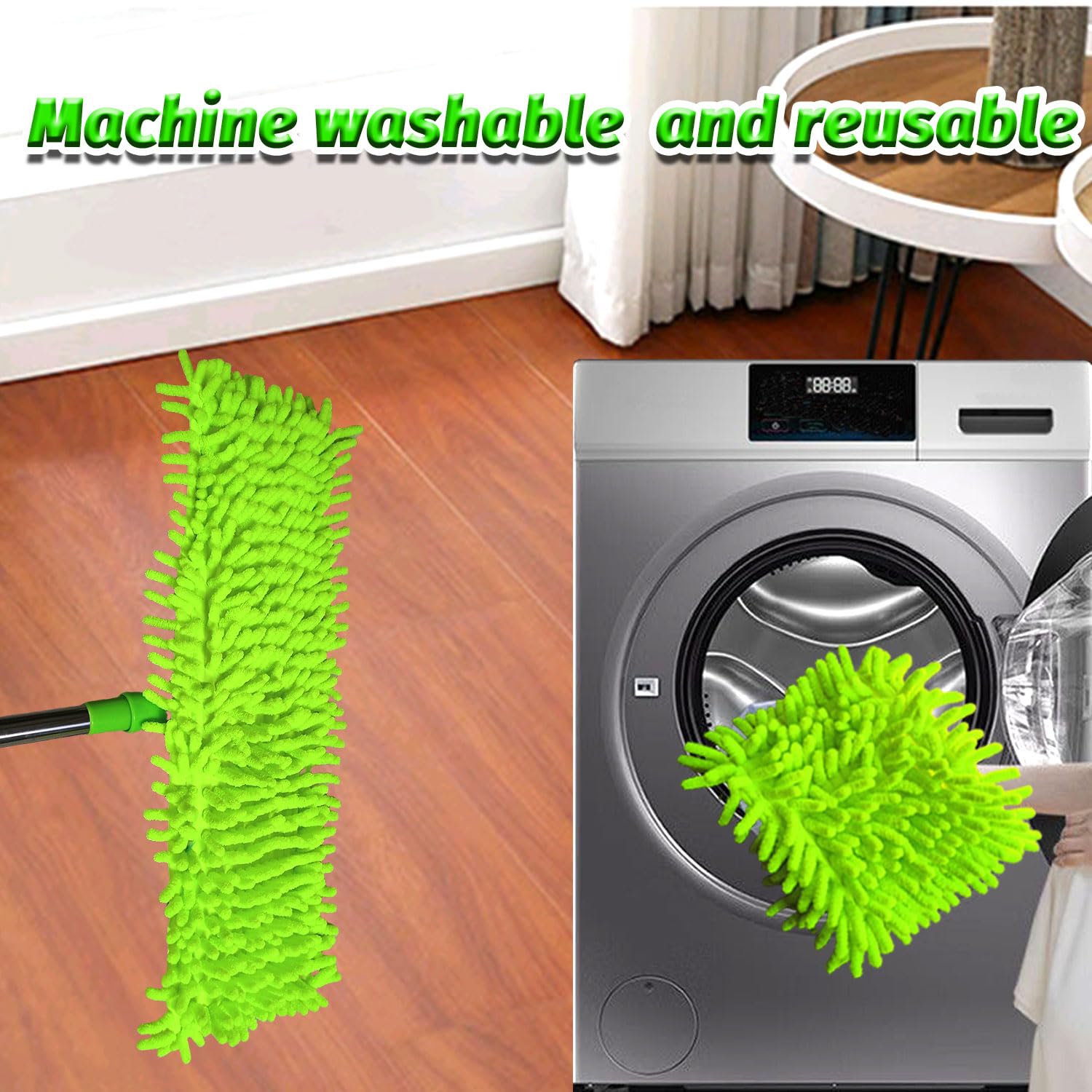 4 Pack Reusable Microfiber Mop Pads Compatible with 3M Scotch-Brite M-005 Floor Mops, 2 Pack Wet and 2 Pack Dry Use Pads Fit for Folding mop 15 in*3.9 in mop Head - Medaid International