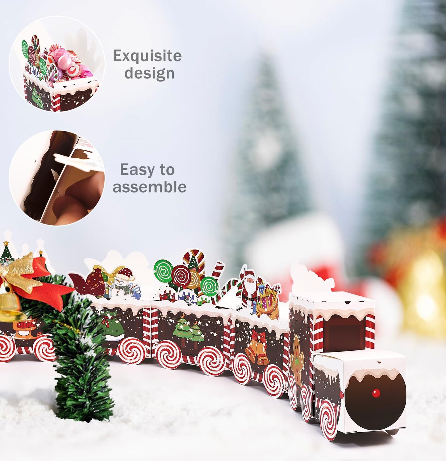 SietDESEO 24 Empty Advent Calendar Boxes to Fill, 24 Days of Christmas Countdown Gift Boxes Brown Train Christmas Advent Calendar Boxes for Kids Adults Xmas Holiday Decorations - Medaid International