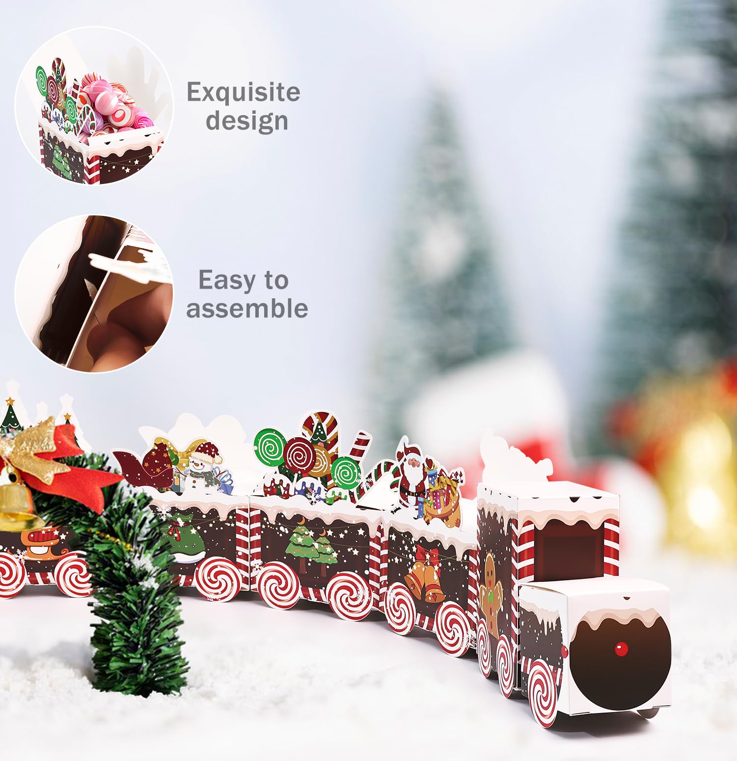 SietDESEO 24 Empty Advent Calendar Boxes to Fill, 24 Days of Christmas Countdown Gift Boxes Brown Train Christmas Advent Calendar Boxes for Kids Adults Xmas Holiday Decorations - Medaid International