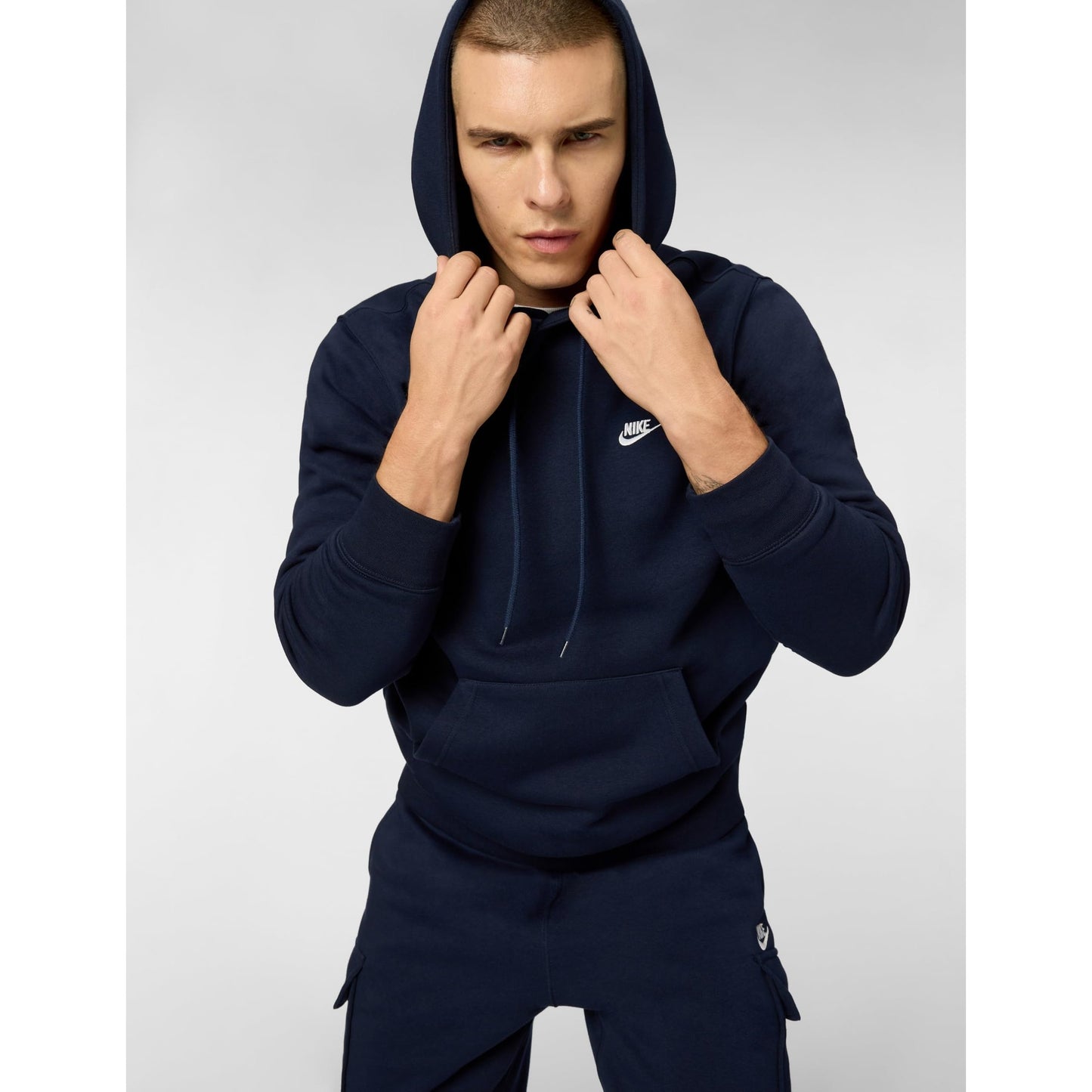 Nike Men's Club Pullover Fleece Hoodie, Obsidian/Obsidian/White, Medium - Medaid International