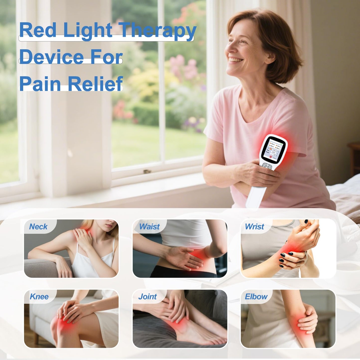 Fimem Red Light Therapy Device for Pain Relief, 10x650nm 5x808nm 5x905nm 5x980nm, Hand Held Infrared Light Therapy Wand for Muscle Relax, Cold Light Therapy Machine for Knee Shoulder Joint Body Pain - Medaid International