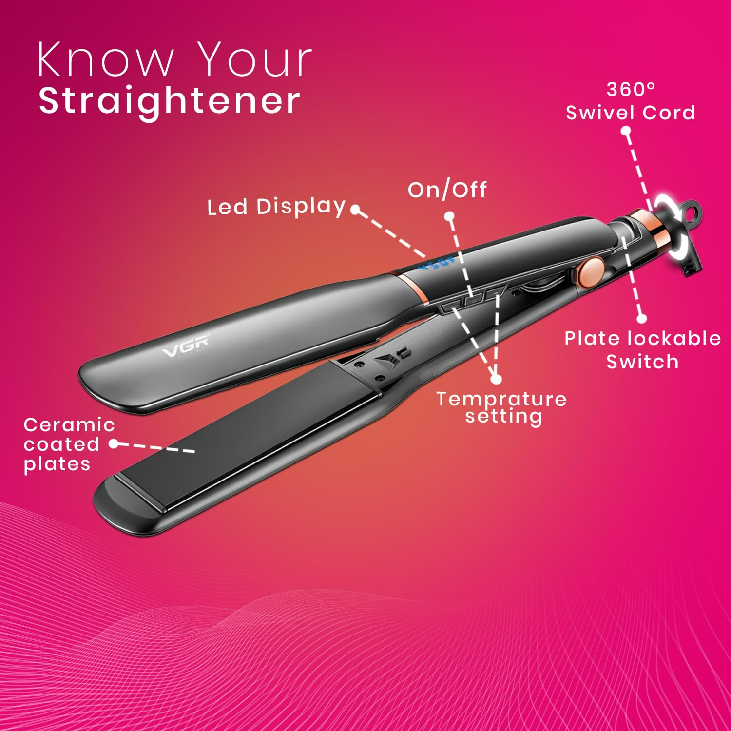 VGR V519 Professional Hair Straightener - Medaid International