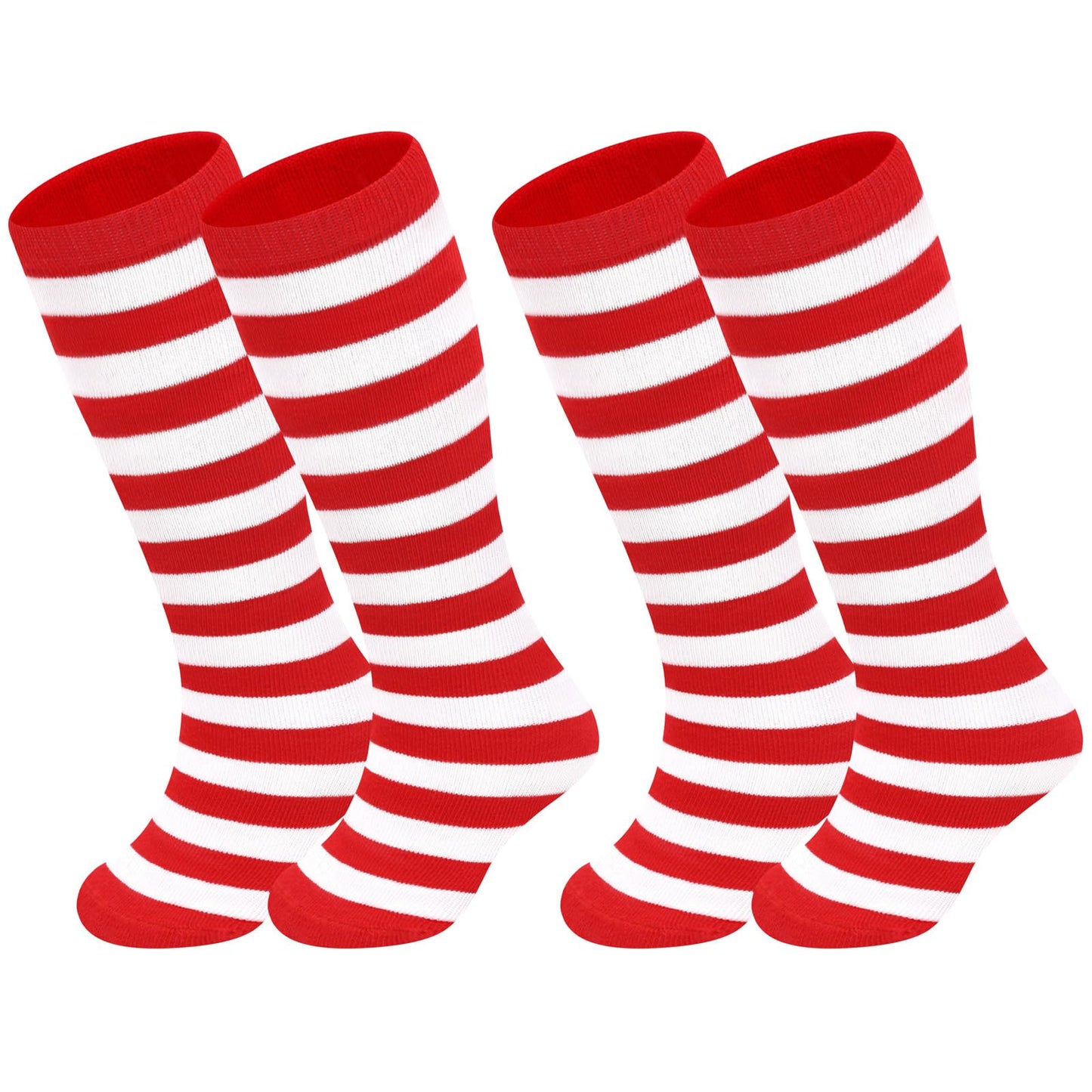 Kids Christmas Socks for Kids Red and White Striped Socks Toddler Christmas Sock Girls Long Sock Halloween Accessories - Medaid International