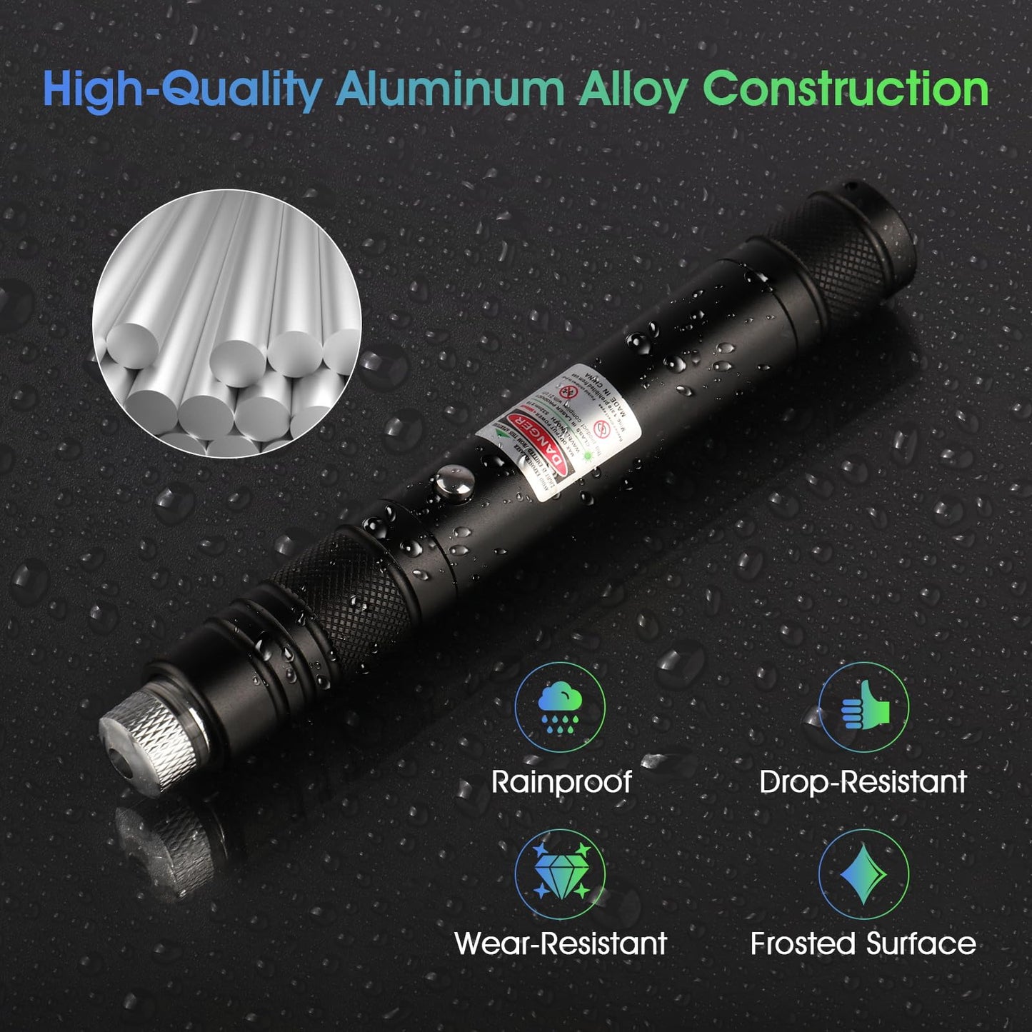 Advanced Long-Range Laser Pointer High Power - Rechargeable Green Laser Pointer with Removable Star Cap - Versatile Laser Pen for Astronomy, Construction, Presentations, and Outdoor Adventures - Medaid International