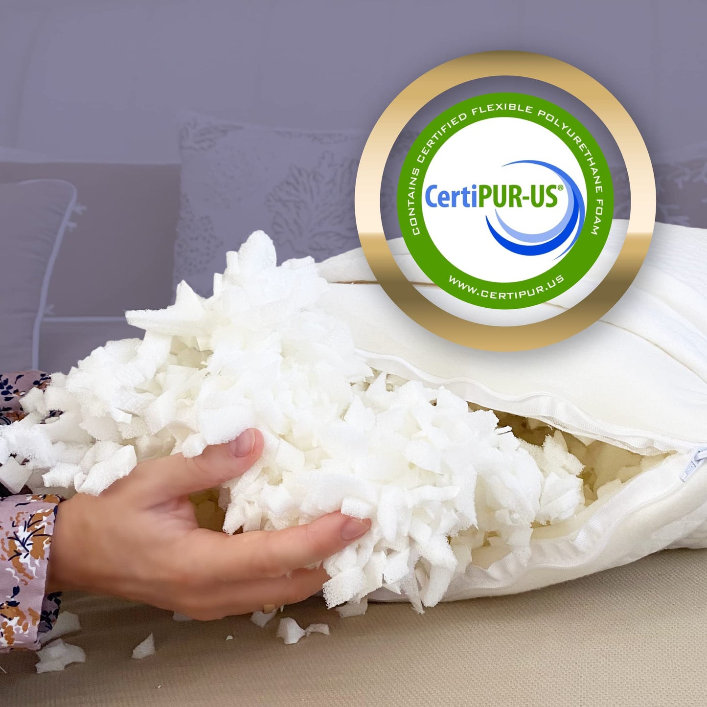 Royal Therapy Queen Memory Foam Pillow, Adjustable Shredded Odor-Free Pillow for Neck & Shoulder Pain Relief, Support for Back, Stomach, Side Sleepers, CertiPUR-US - Medaid International