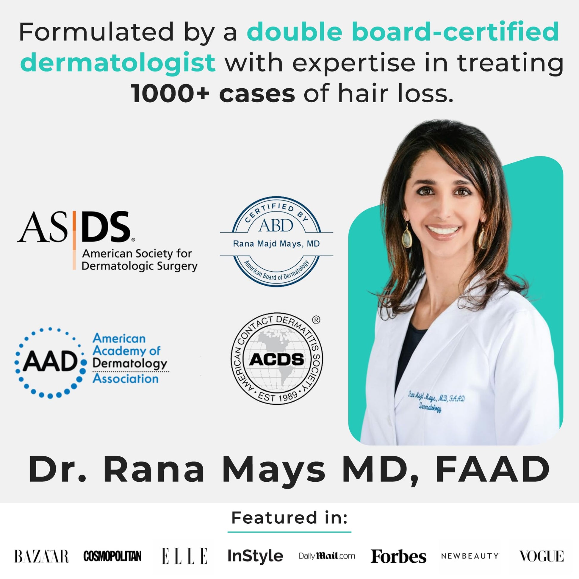 Hair Plus MD Hair Growth Supplement, 120 Capsules – Supports Hair Growth & Density – Dermatologist-Developed with Collagen & Vitamins – Gluten-Free, Toxin-Free, Non-GMO – 1 Month Supply - Medaid International