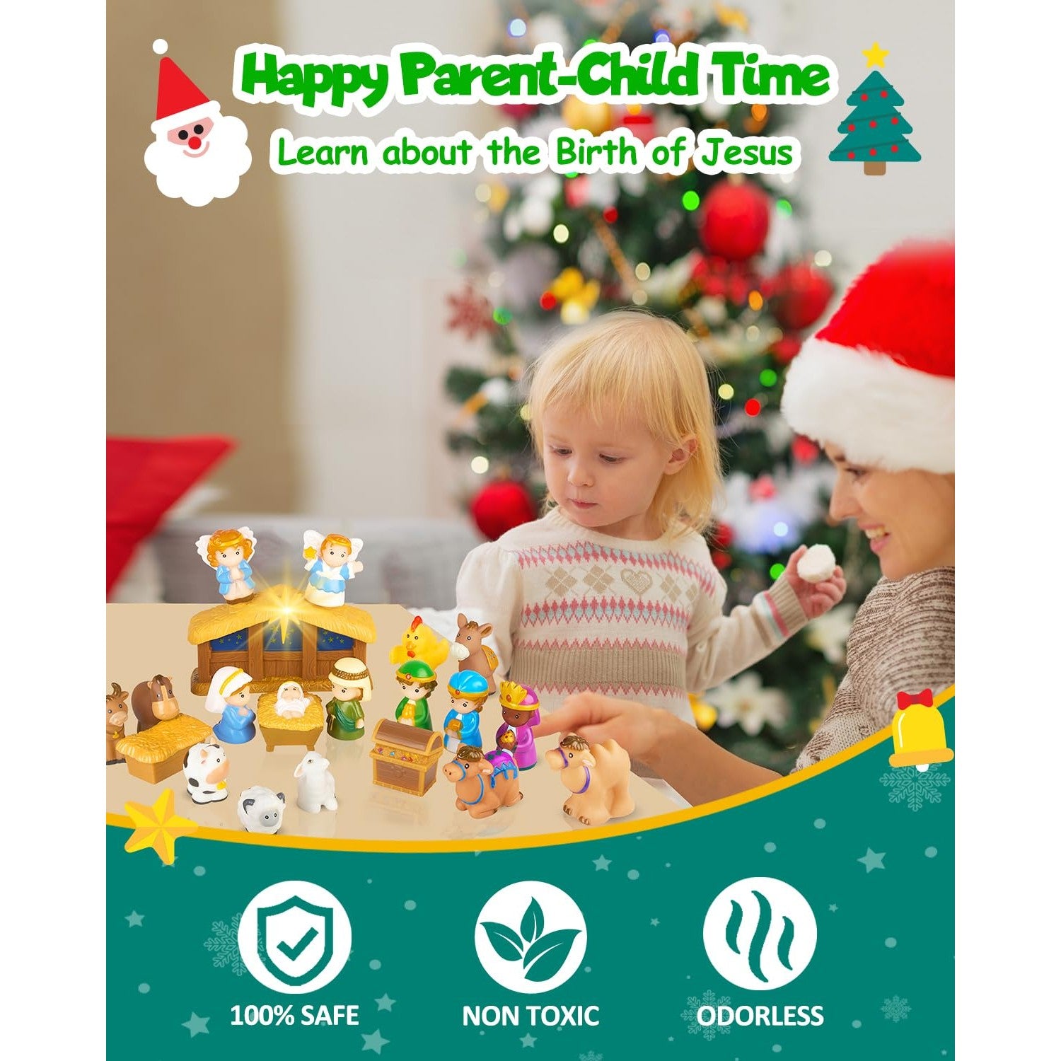 Nativity Advent Calendar 2025 Kids, Christmas Story Nativity Playset Christian Advent Calendar for Toddlers, Kids, Boys, Girls, 25pcs Nativity Scene Set Toys for Children Ages 1 2 3 4 5 6+ - Medaid International