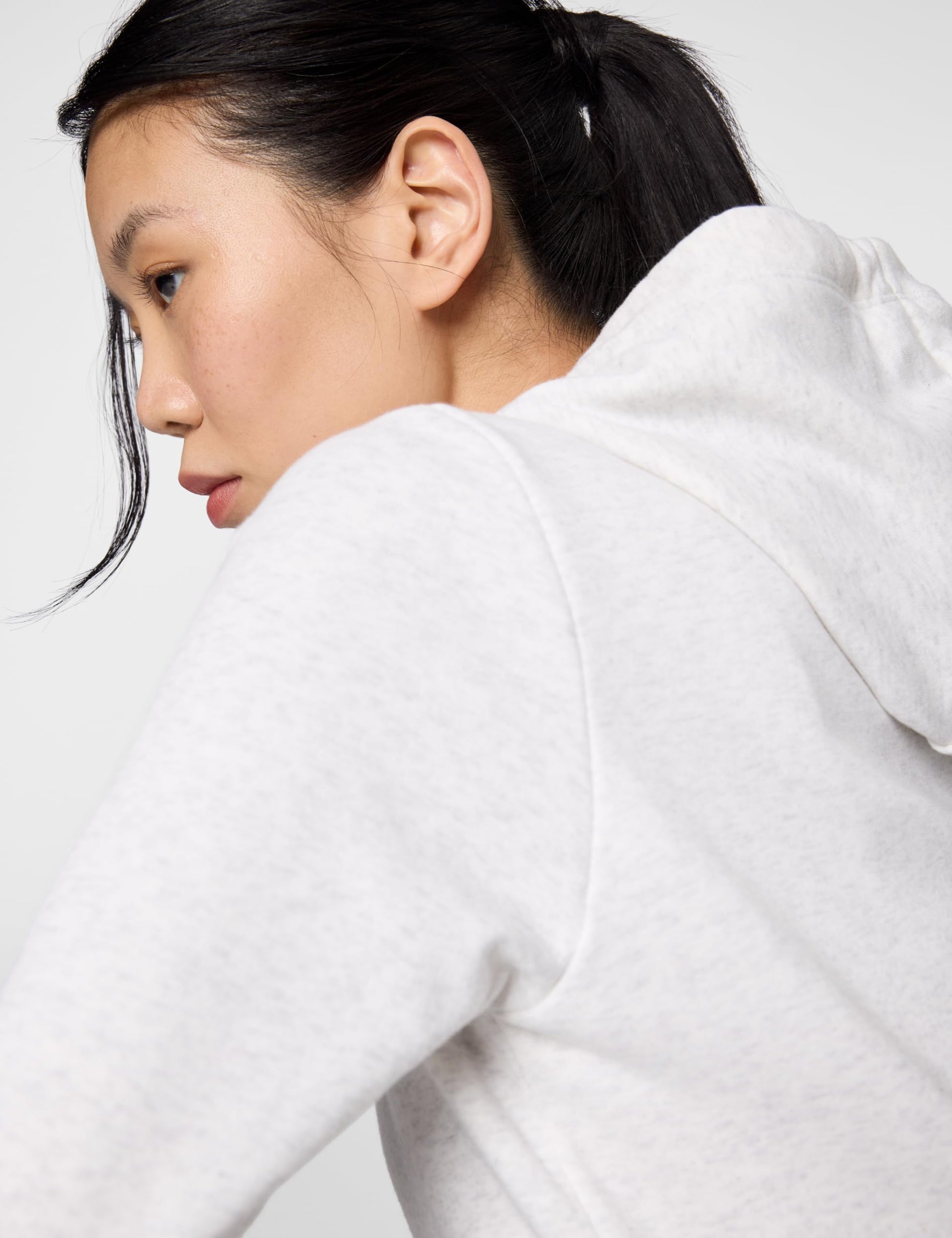 Nike Women's Sportswear Club Fleece Logo Pullover Hoodie, Birch Heather/Black, Large - Medaid International