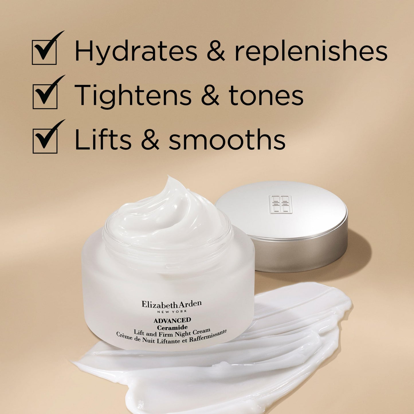 Elizabeth Arden Advanced Ceramide Lift and Firm Face Cream, Hydrating Moisturizer for Night, Infused with Peptides, 1.7 Oz - Medaid International