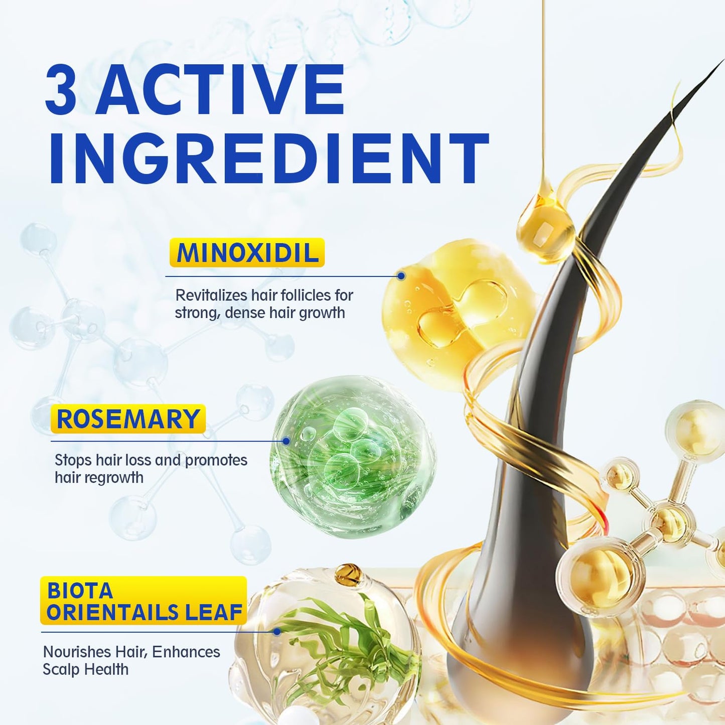 5% Minoxidil with Biotin, Hair Loss Treatments for Women Men Hair Regrowth Treatment, Minoxidil Spray Hair and Beard Mustached Growth Serum Oil, Improves Appearance of Thinning Hair,4 FL OZ/120mL - Medaid International