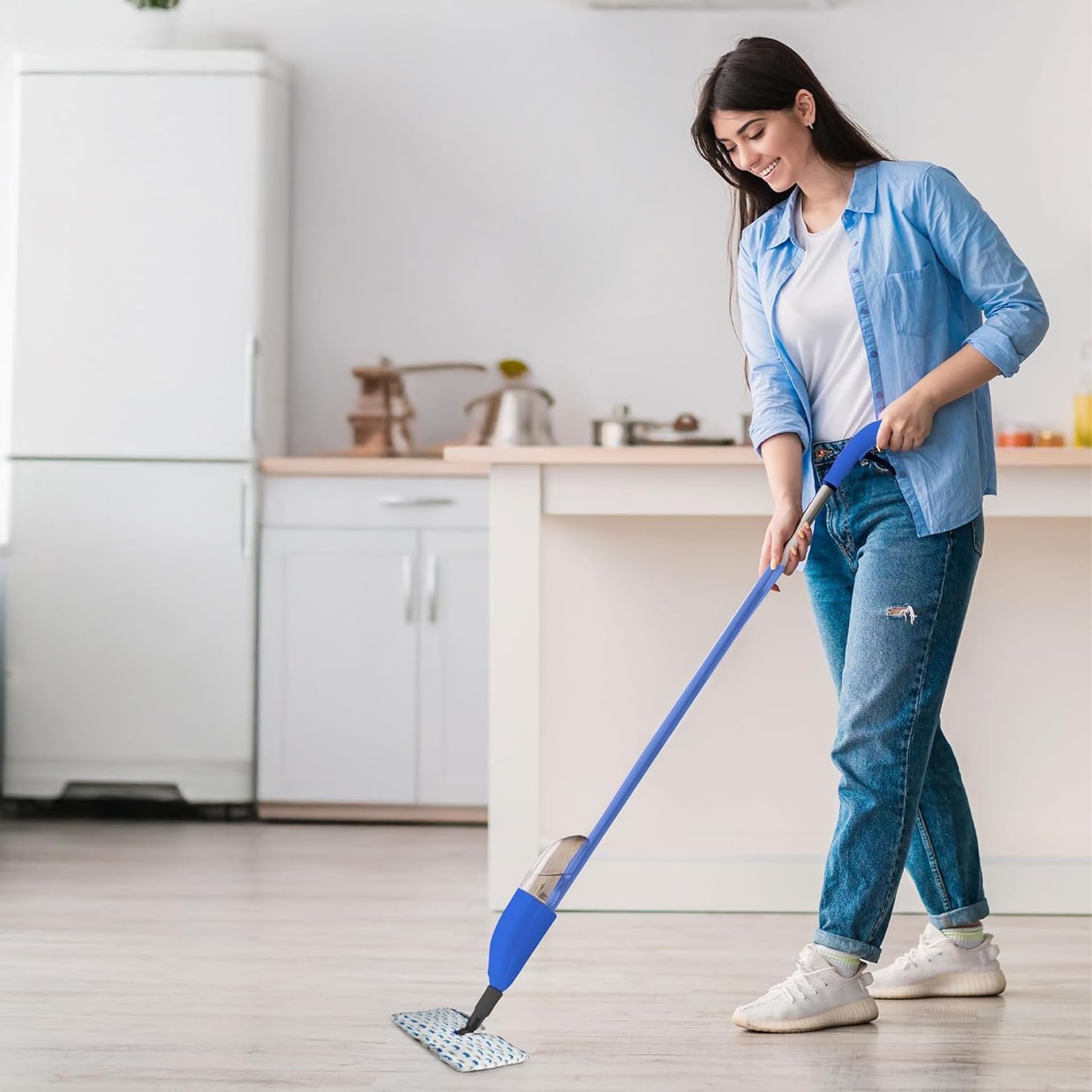 Macromax Falcon Double Spray Mop – 2‑Sided Microfiber Floor Mop with 700ml Refillable Bottle – 360° Rotating Head – Water-Saving Bucket-Free Cleaning – for Hardwood, Tile & Laminate - Medaid International