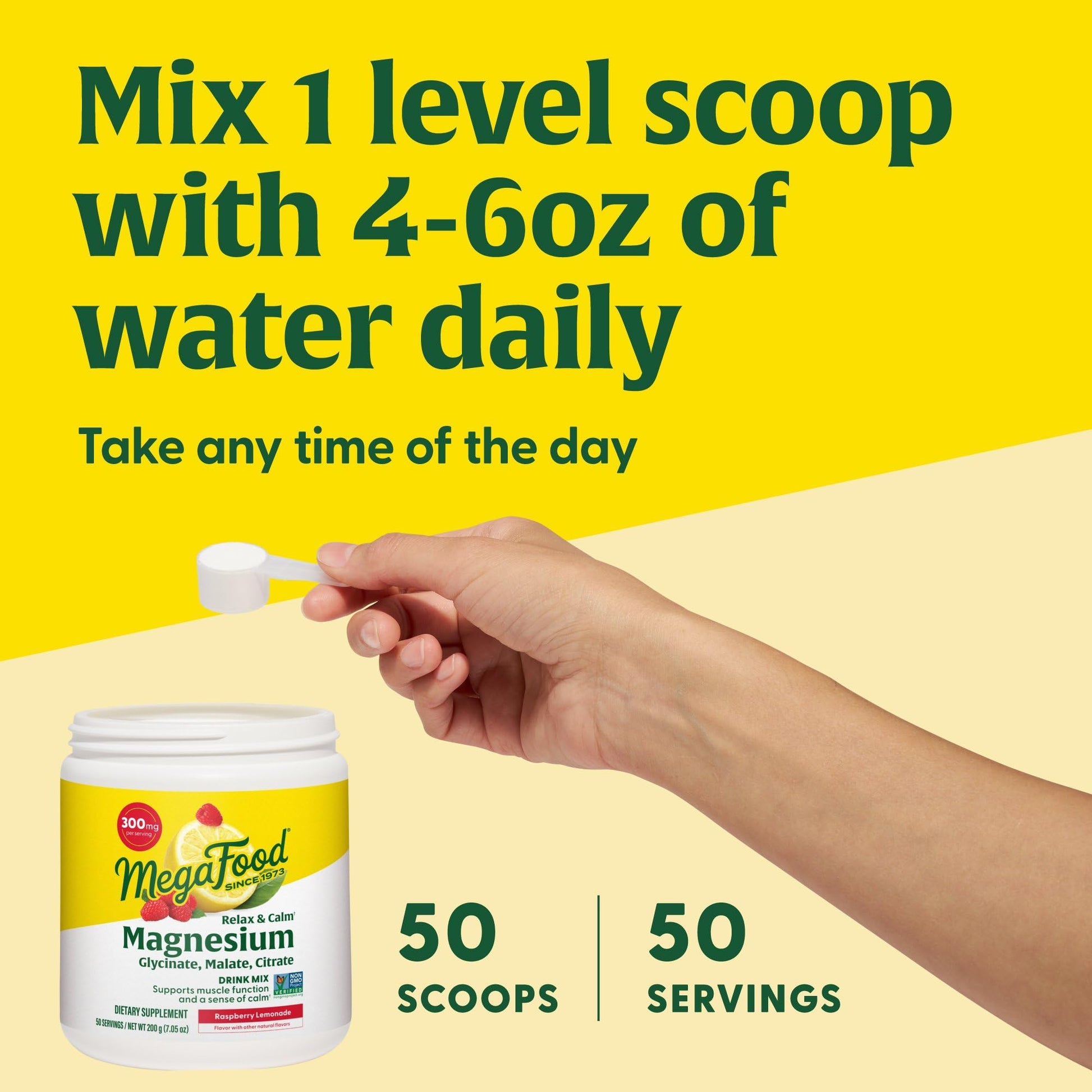 MegaFood Relax + Calm Magnesium Powder - Highly Absorbable Magnesium Glycinate, Magnesium Citrate & Magnesium Malate - Without 9 Food Allergens - Raspberry Lemonade Flavor - 7.05 Oz (50 Servings) - Medaid International