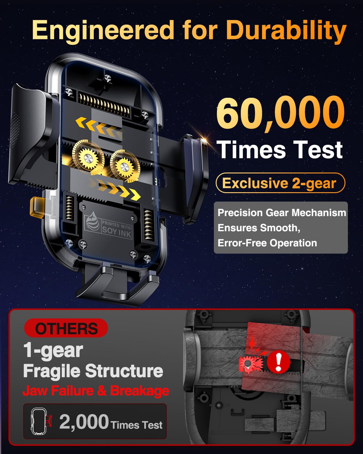 VANMASS Car Phone Holder 2025 Military-Grade Phone Holder for Your Car Windshield Dashboard【 65 Lbs Strongest Suction】【Patent & Safety Certs】 Universal Cell Phone Car Mount for iPhone Samsung Android - Medaid International