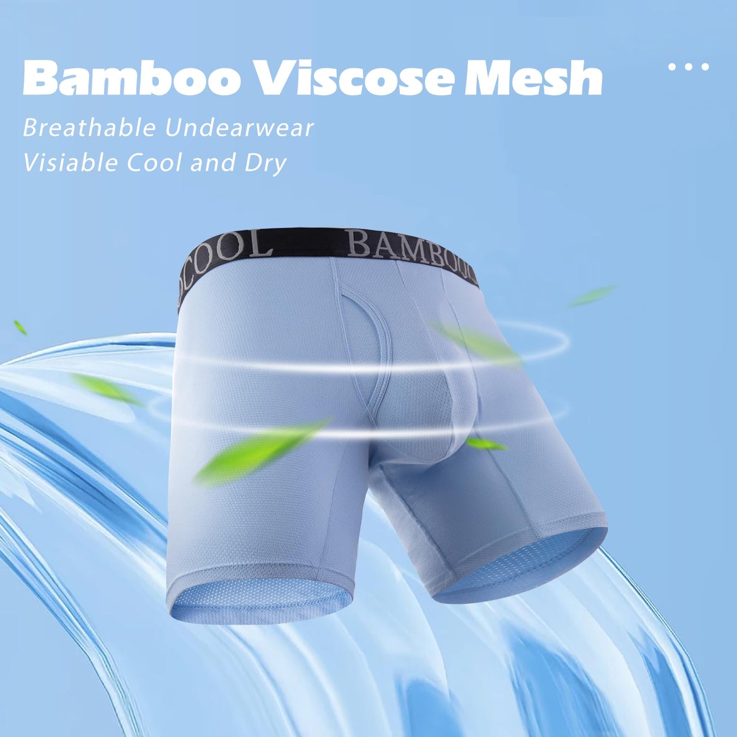 BAMBOO COOL Men's 360° Breathable Mesh Underwear Moisture-Wicking Boxer Briefs Cooling Performance,Multipack - Medaid International